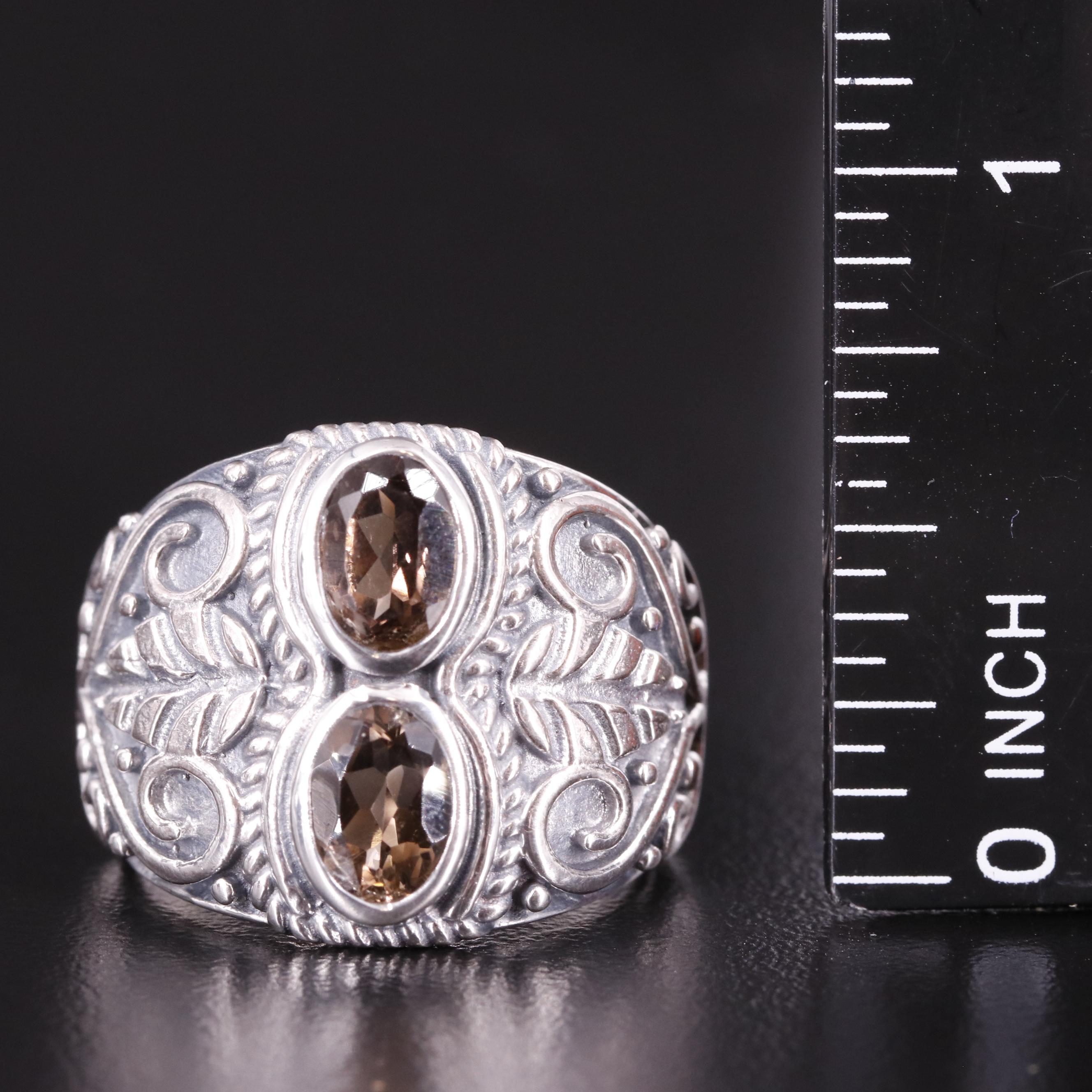 Sterling Smoky Quartz Ring