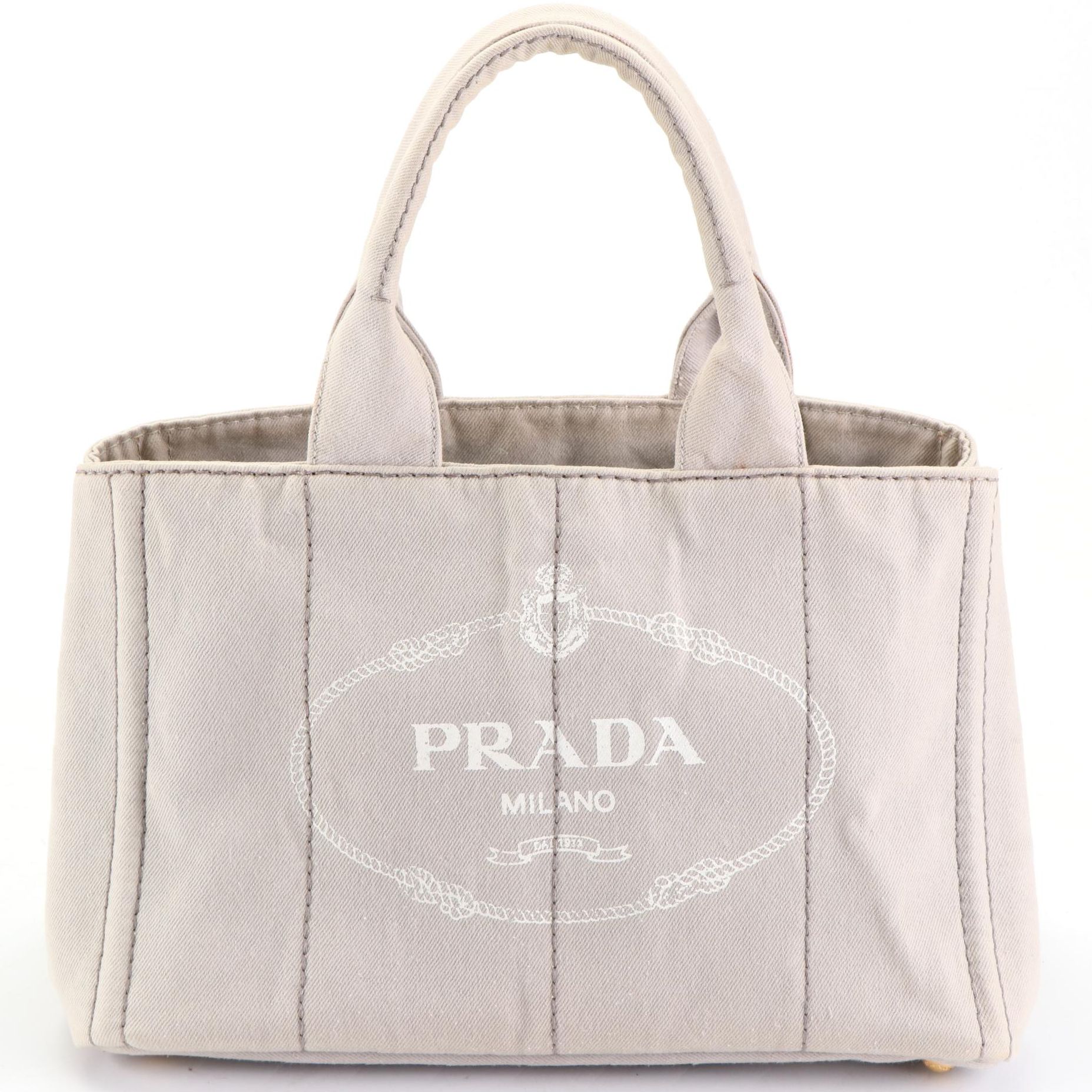Prada Canapa Logo Large Canvas Tote Bag