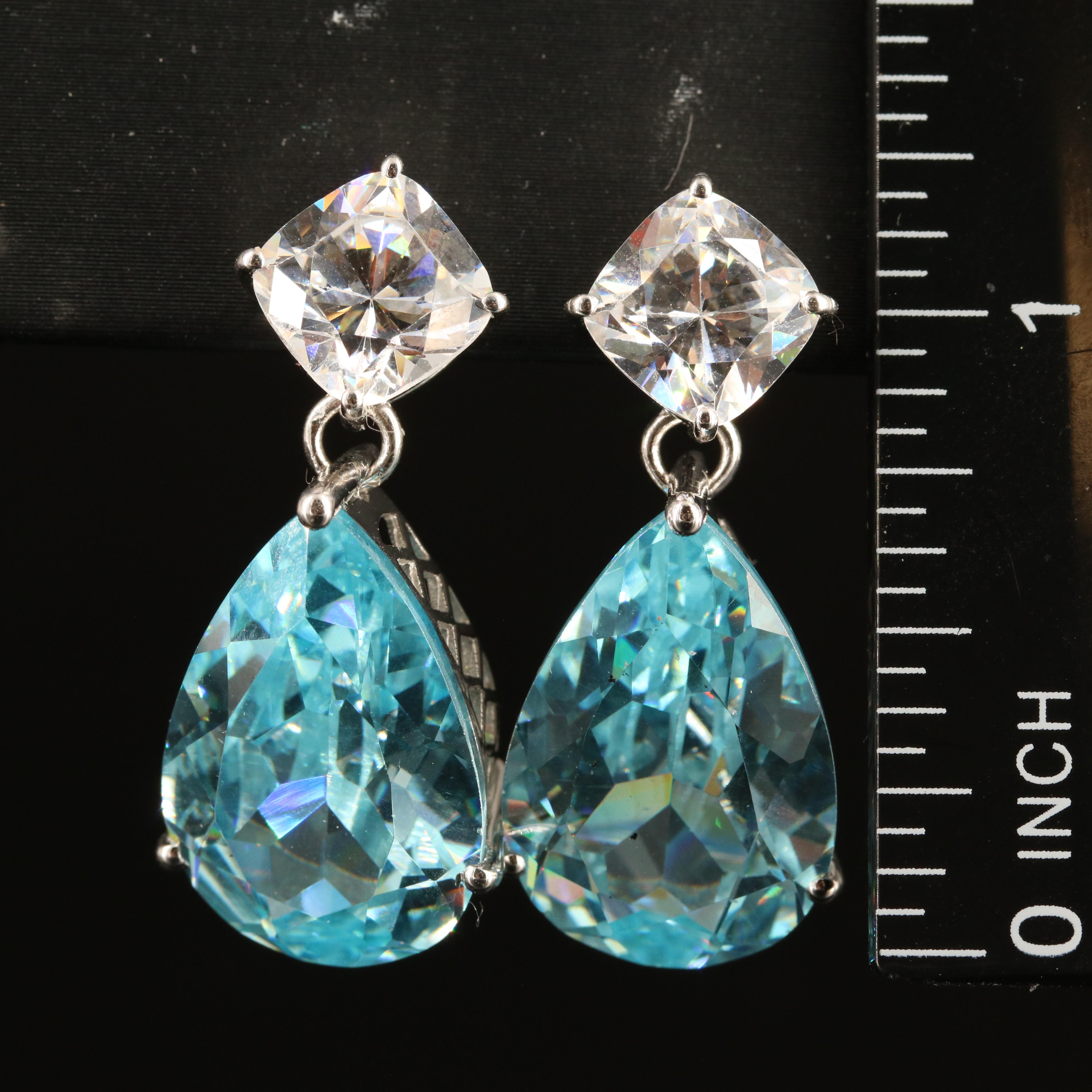 Sterling Cubic Zirconia Teardrop Earrings