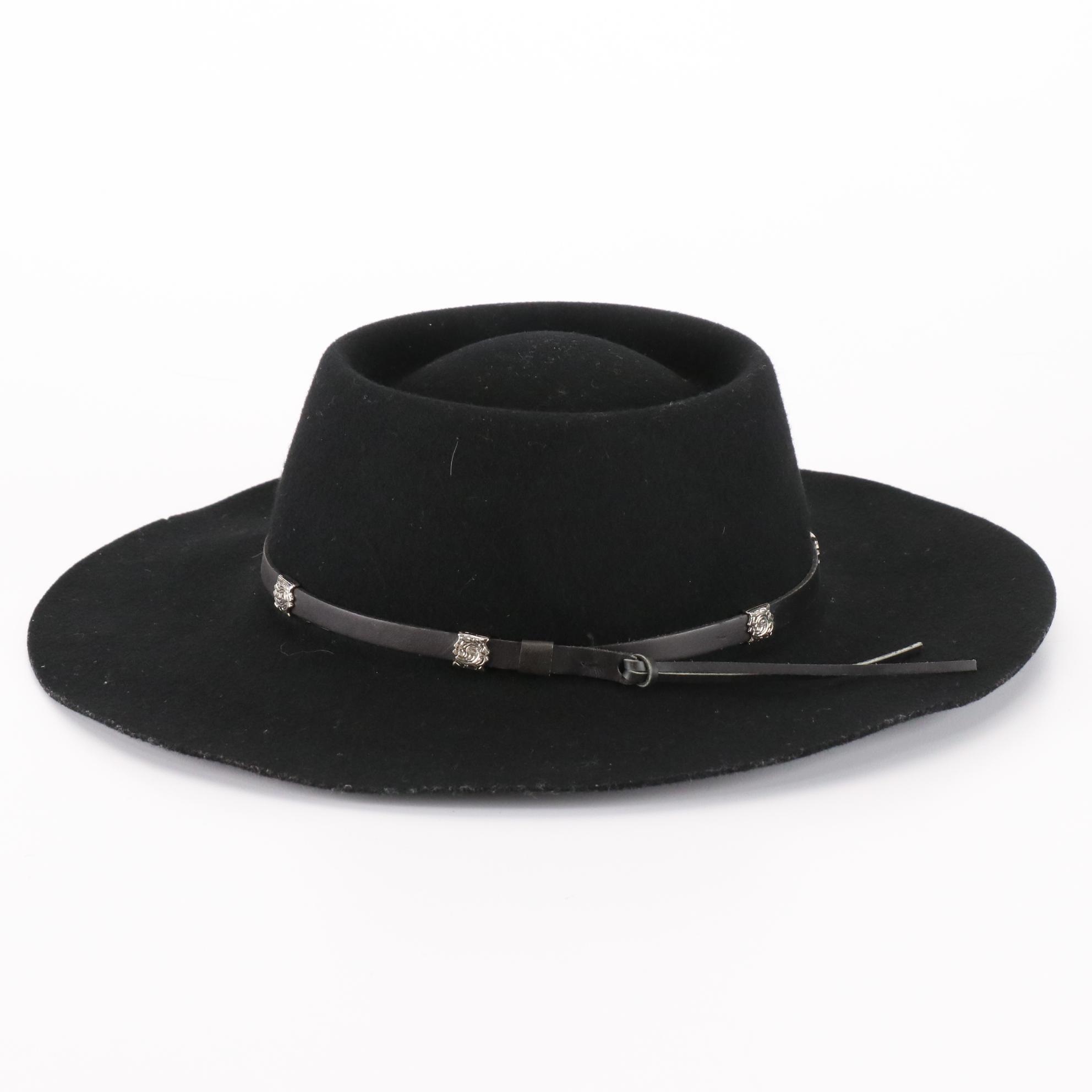 Langenberg Hat Company Gambler and Pinch Front Wool Felt Western Hats with Box