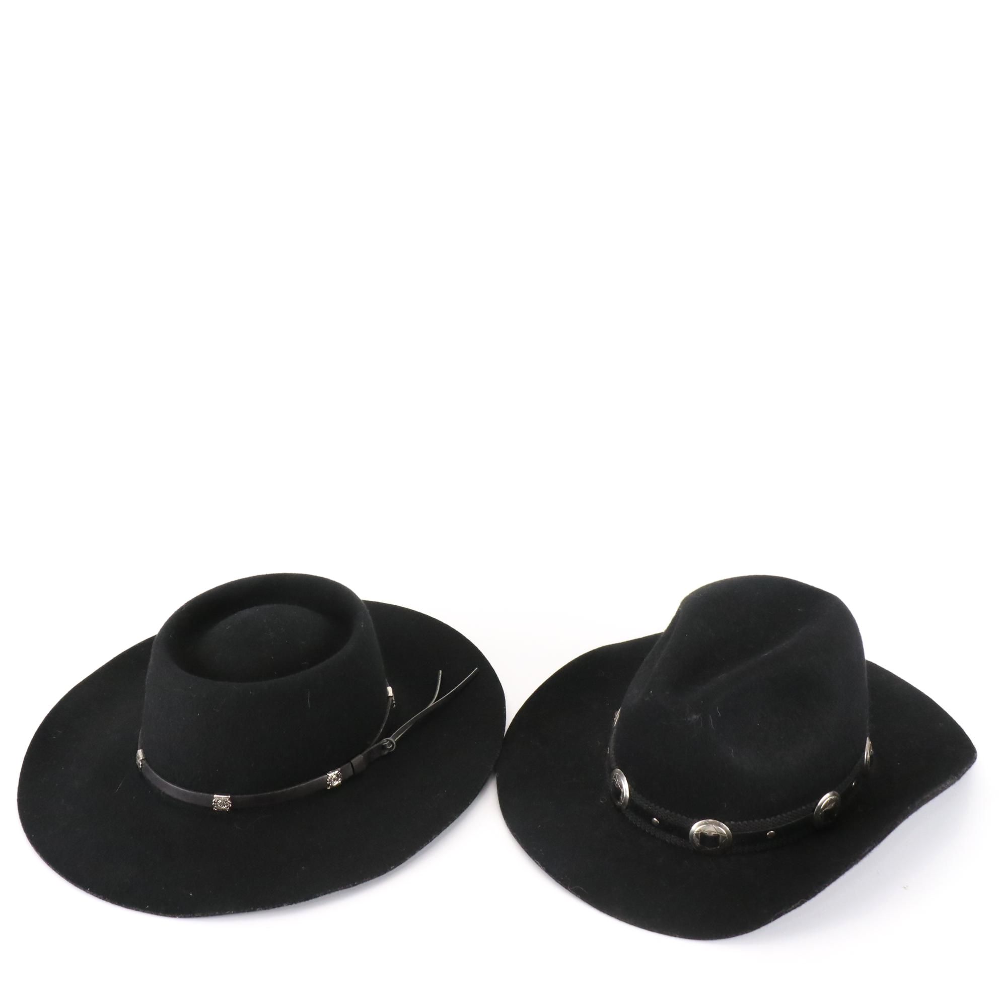 Langenberg Hat Company Gambler and Pinch Front Wool Felt Western Hats with Box