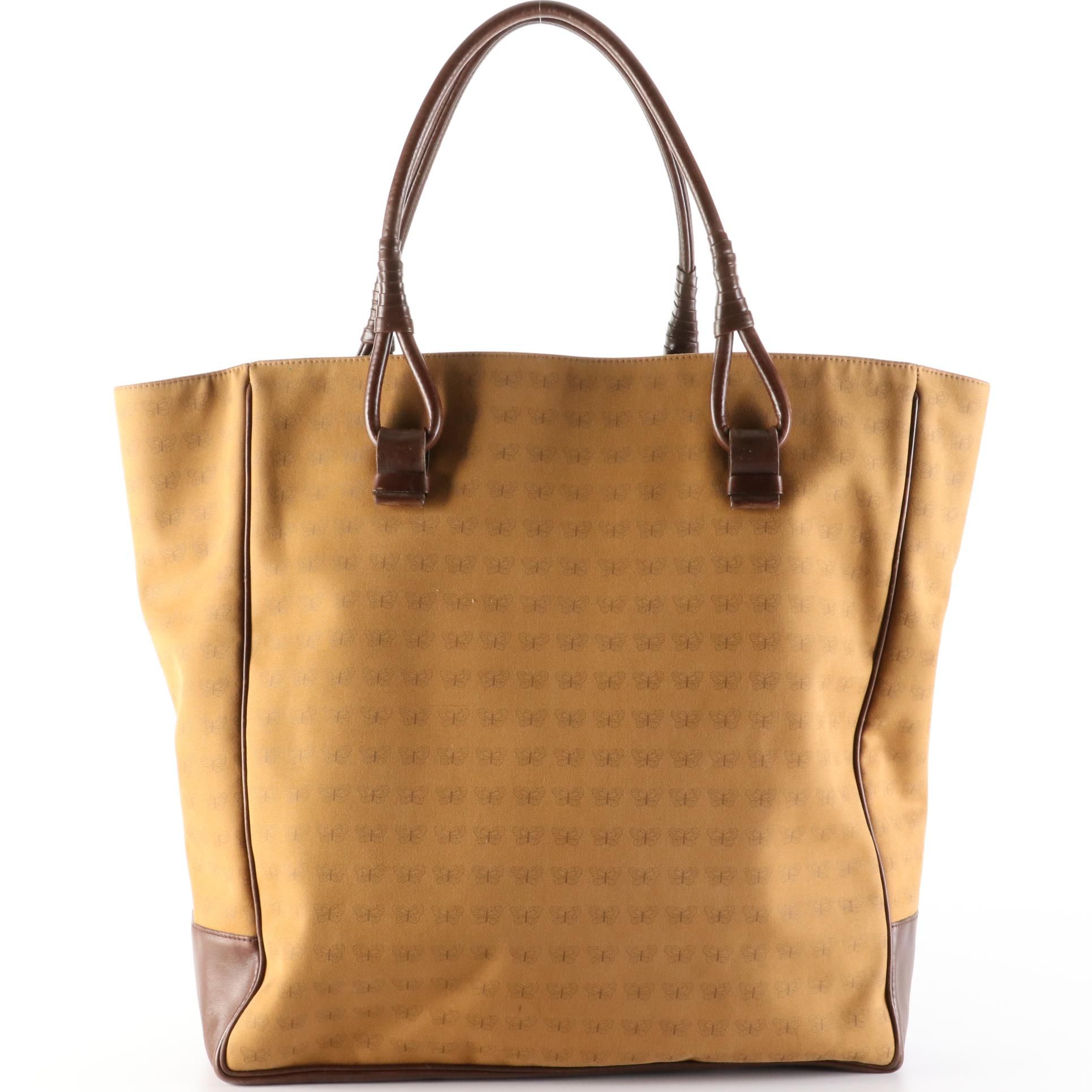 Bottega Veneta Butterfly Canvas and Leather Tote