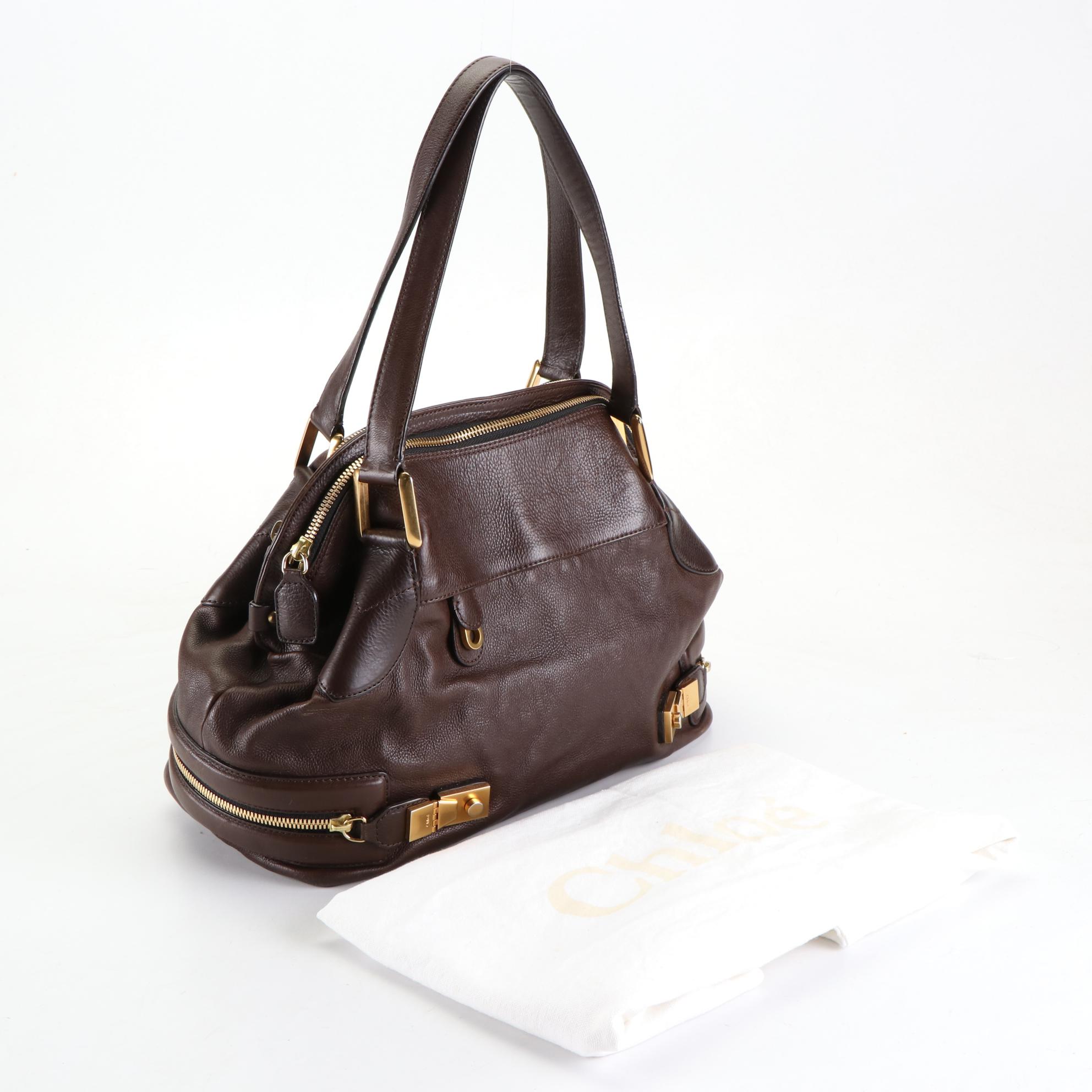 Chloé Cary Satchel in Brown Leather