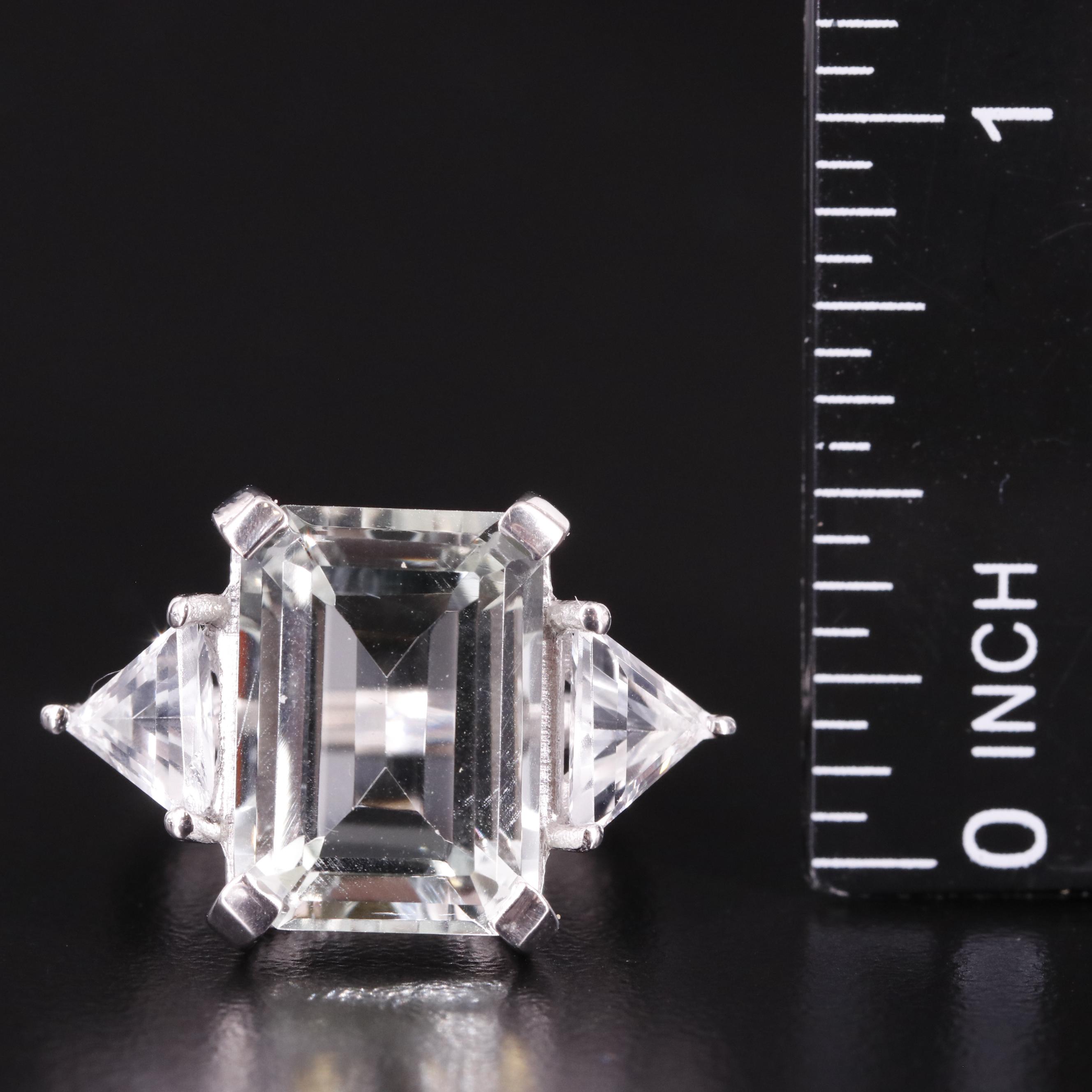 Sterling Prasiolite and White Topaz Ring