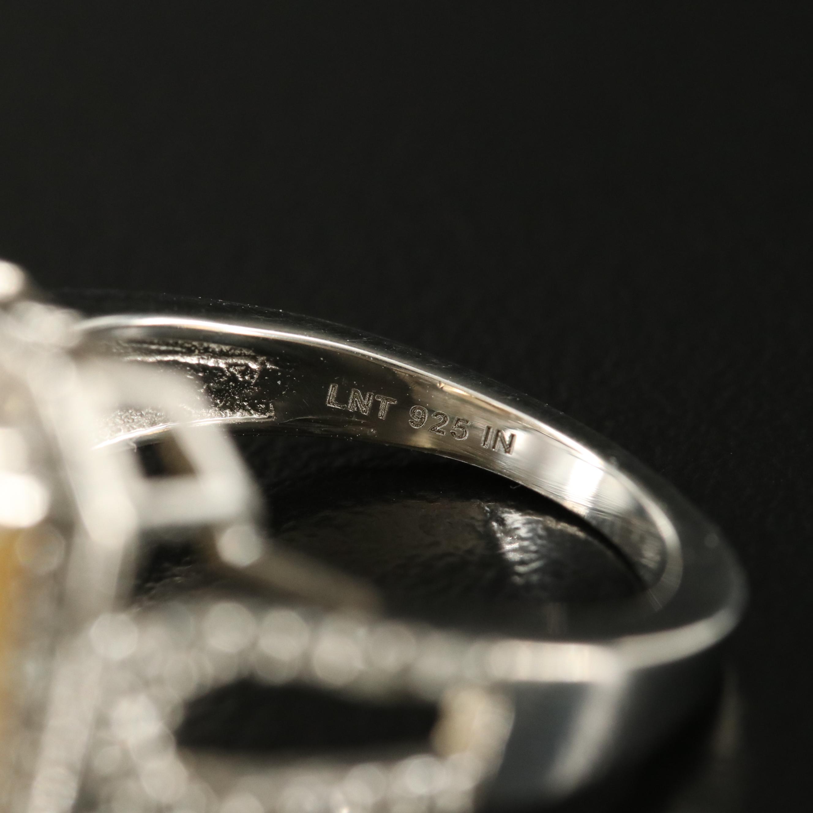 Sterling Citrine and White Topaz Ring