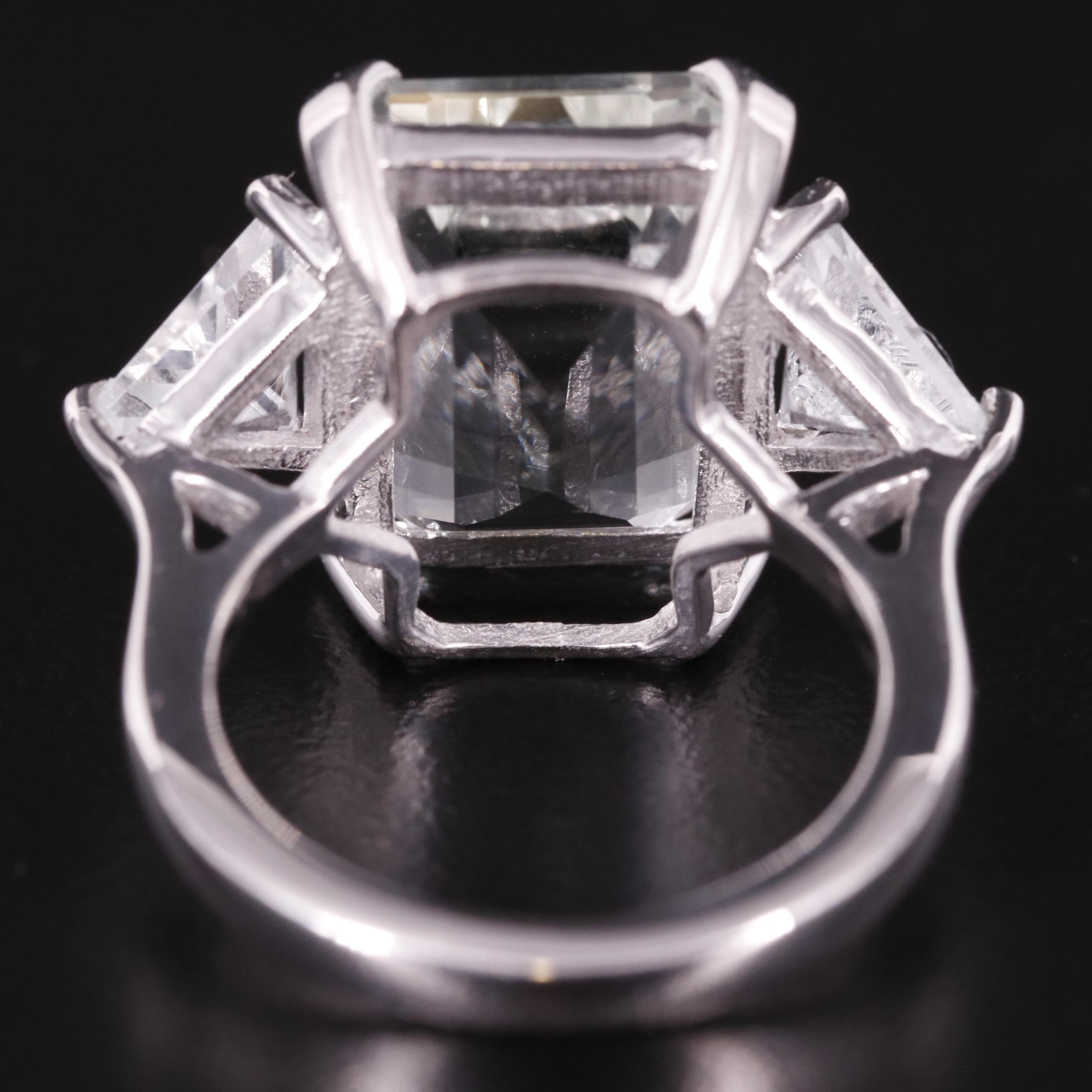 Sterling Prasiolite and White Topaz Ring