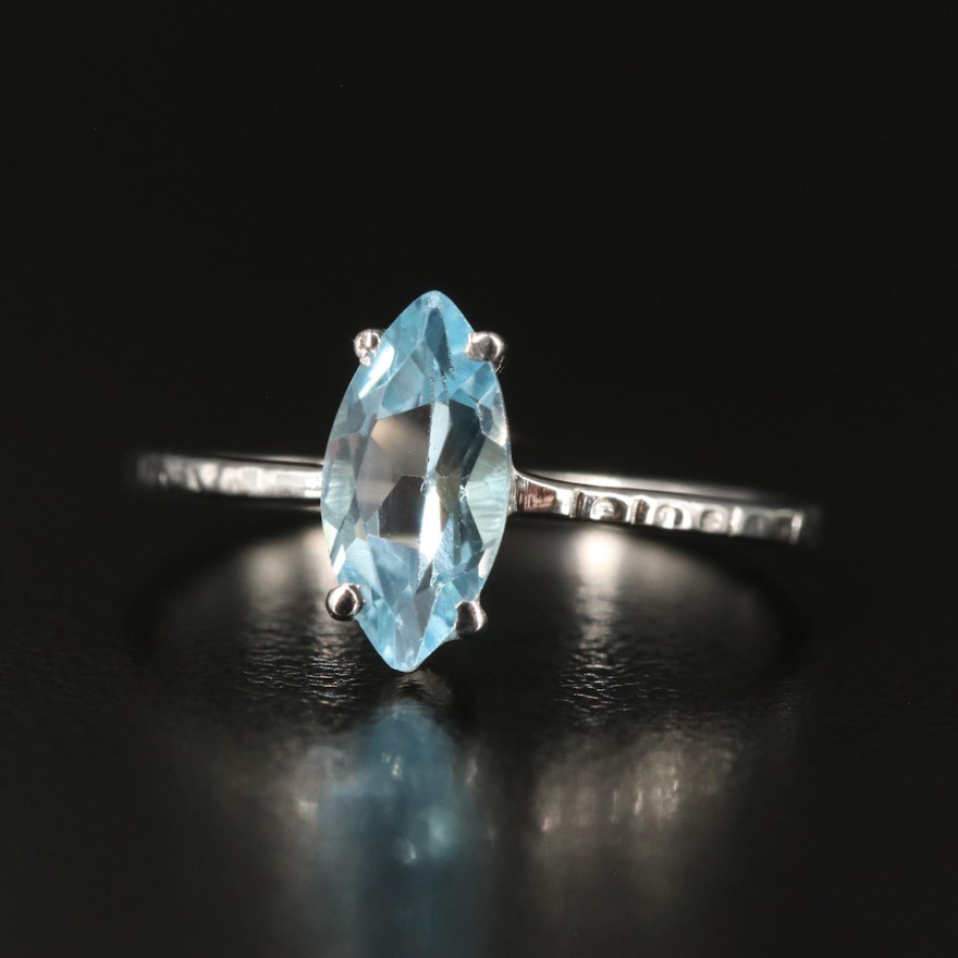 Sterling Blue Topaz Solitaire Ring