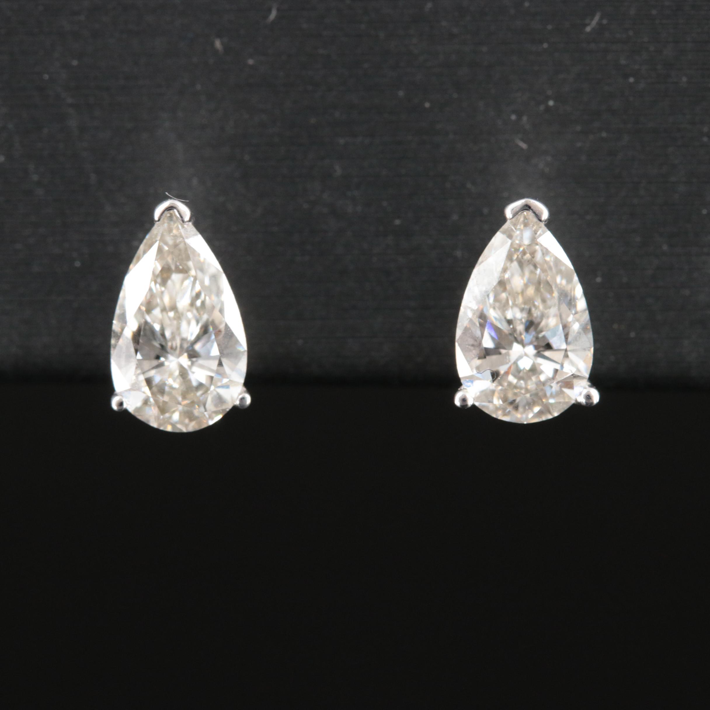 Platinum 1.50 CTW Lab Grown Diamond Stud Earrings
