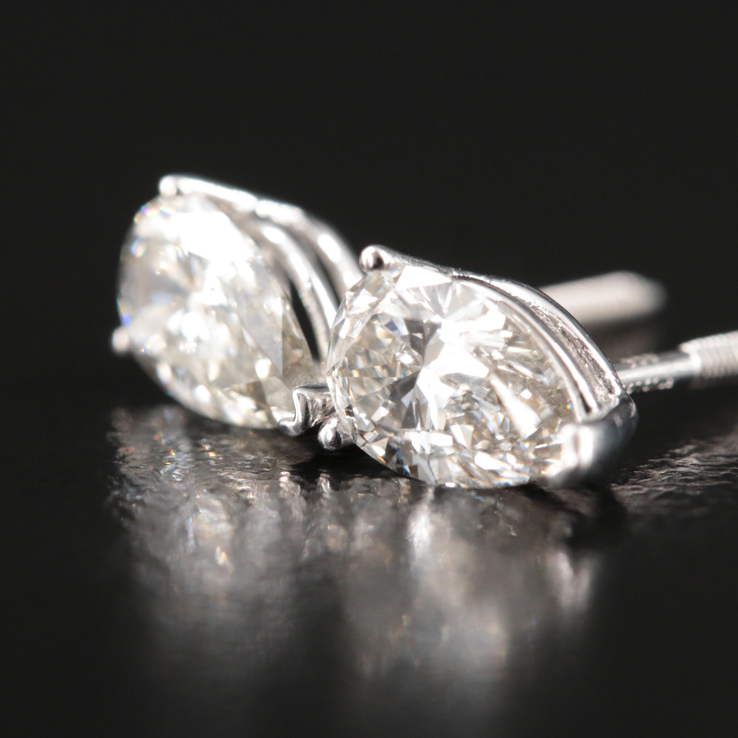 Platinum 1.50 CTW Lab Grown Diamond Stud Earrings