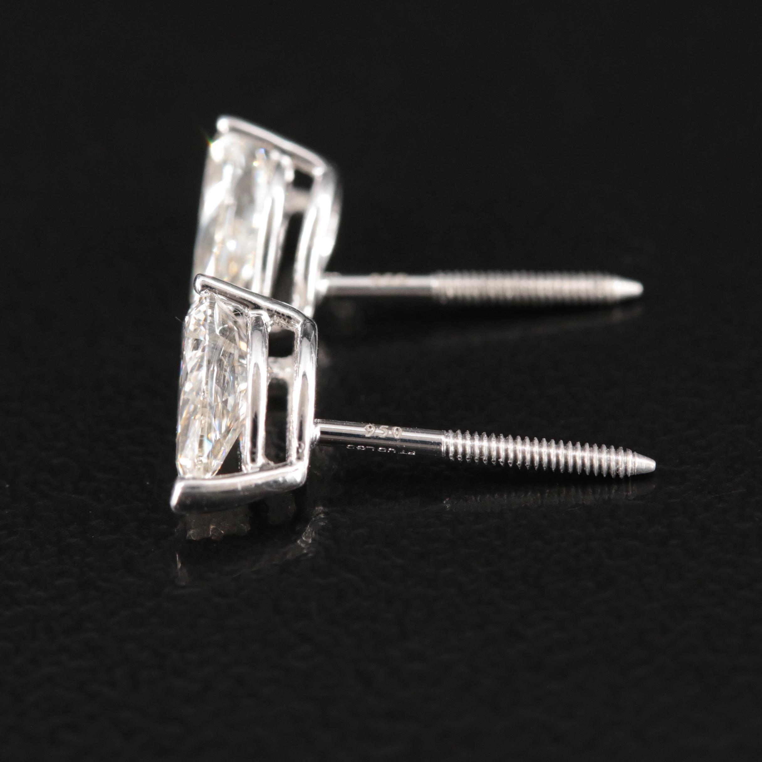 Platinum 1.50 CTW Lab Grown Diamond Stud Earrings