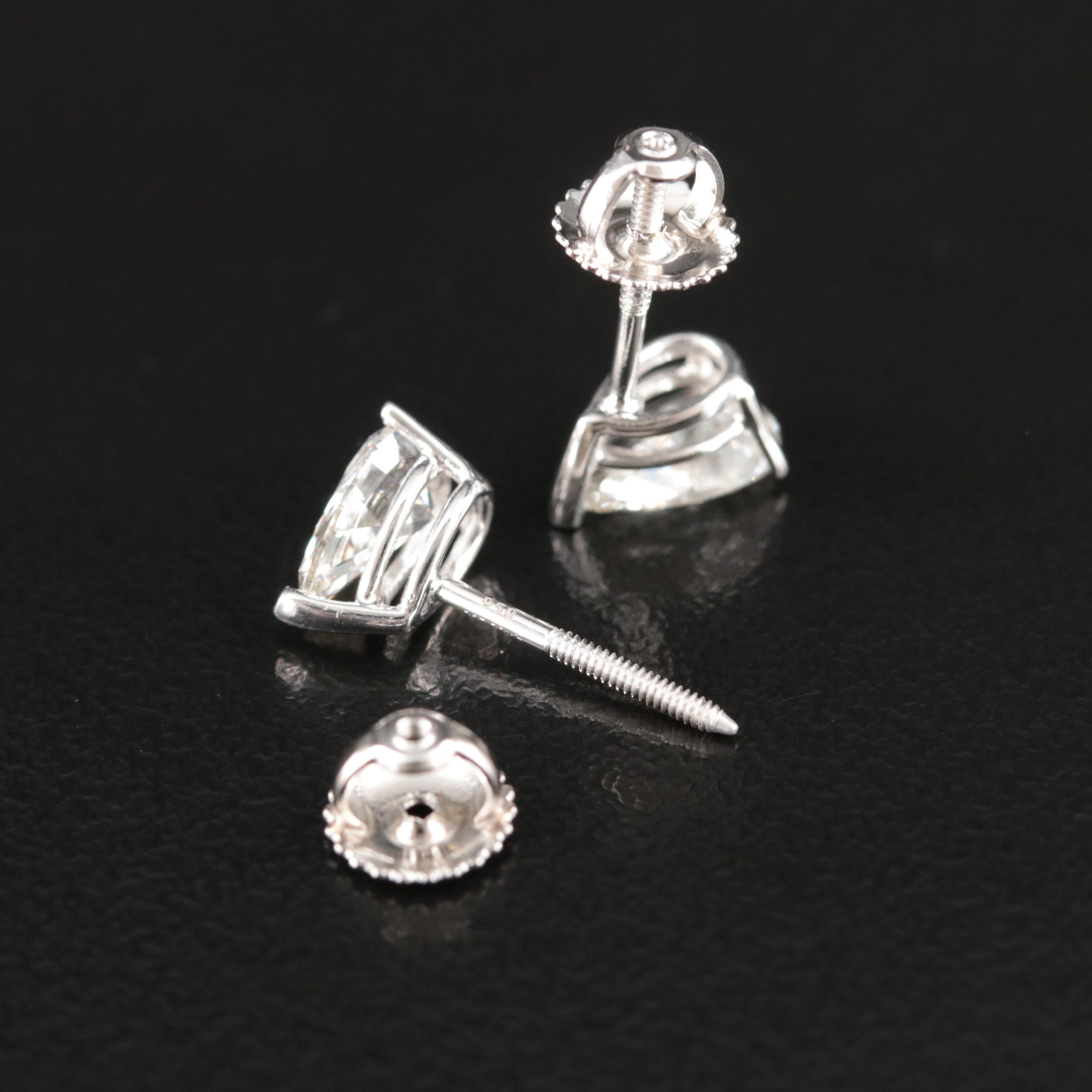 Platinum 1.50 CTW Lab Grown Diamond Stud Earrings