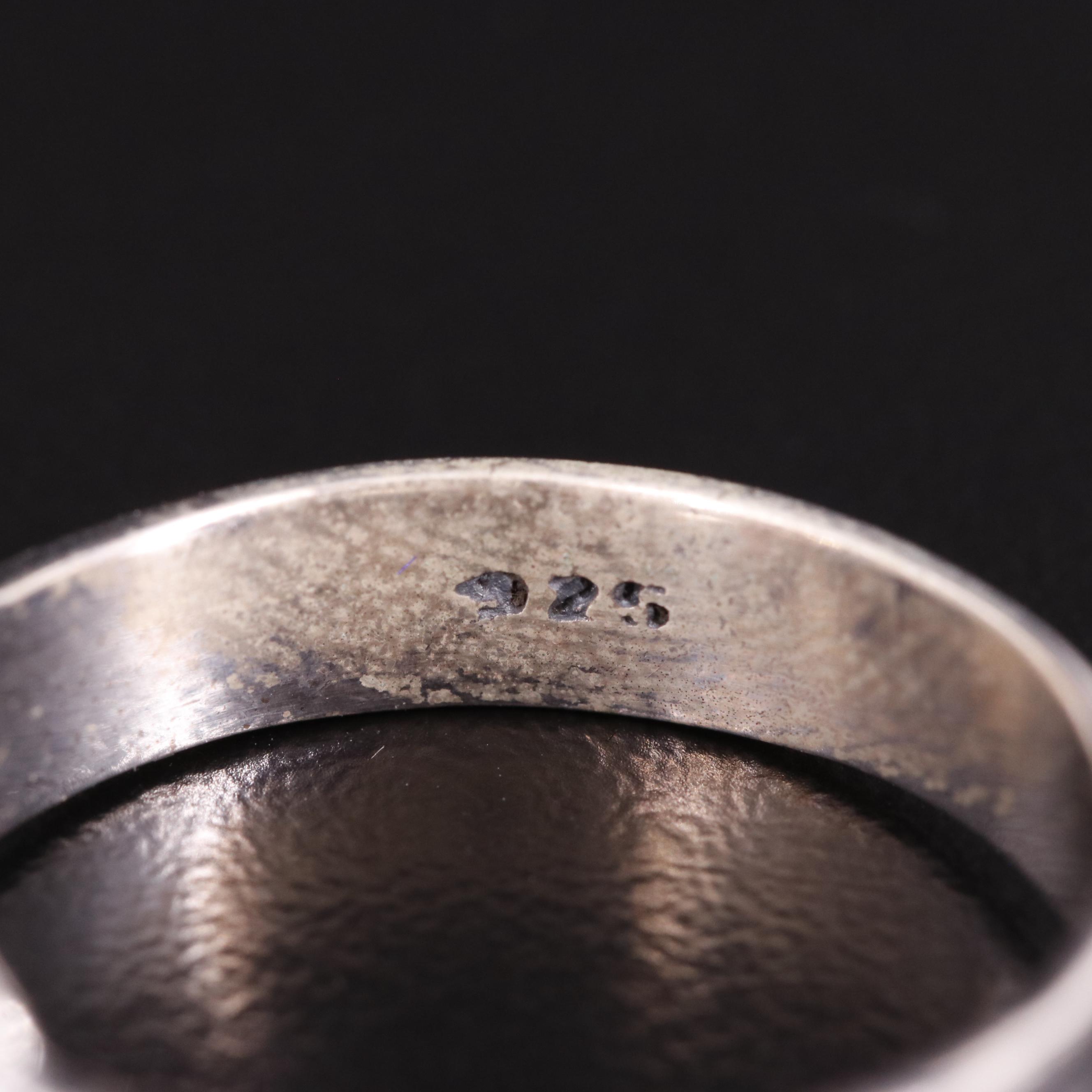 Sterling Three Stone Garnet Ring