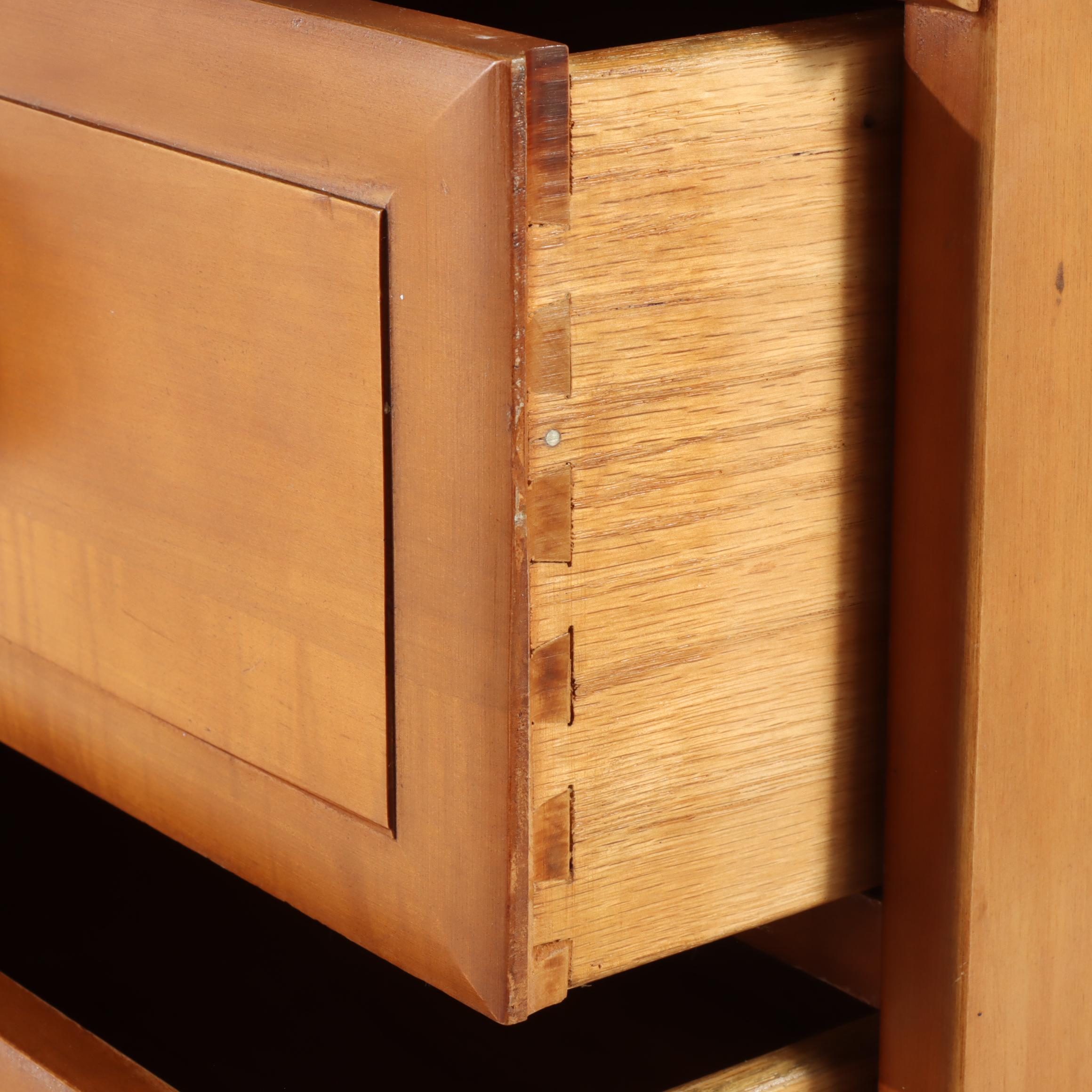 American Colonial Style Maple Six-Drawer Chest, Mid-20th Century