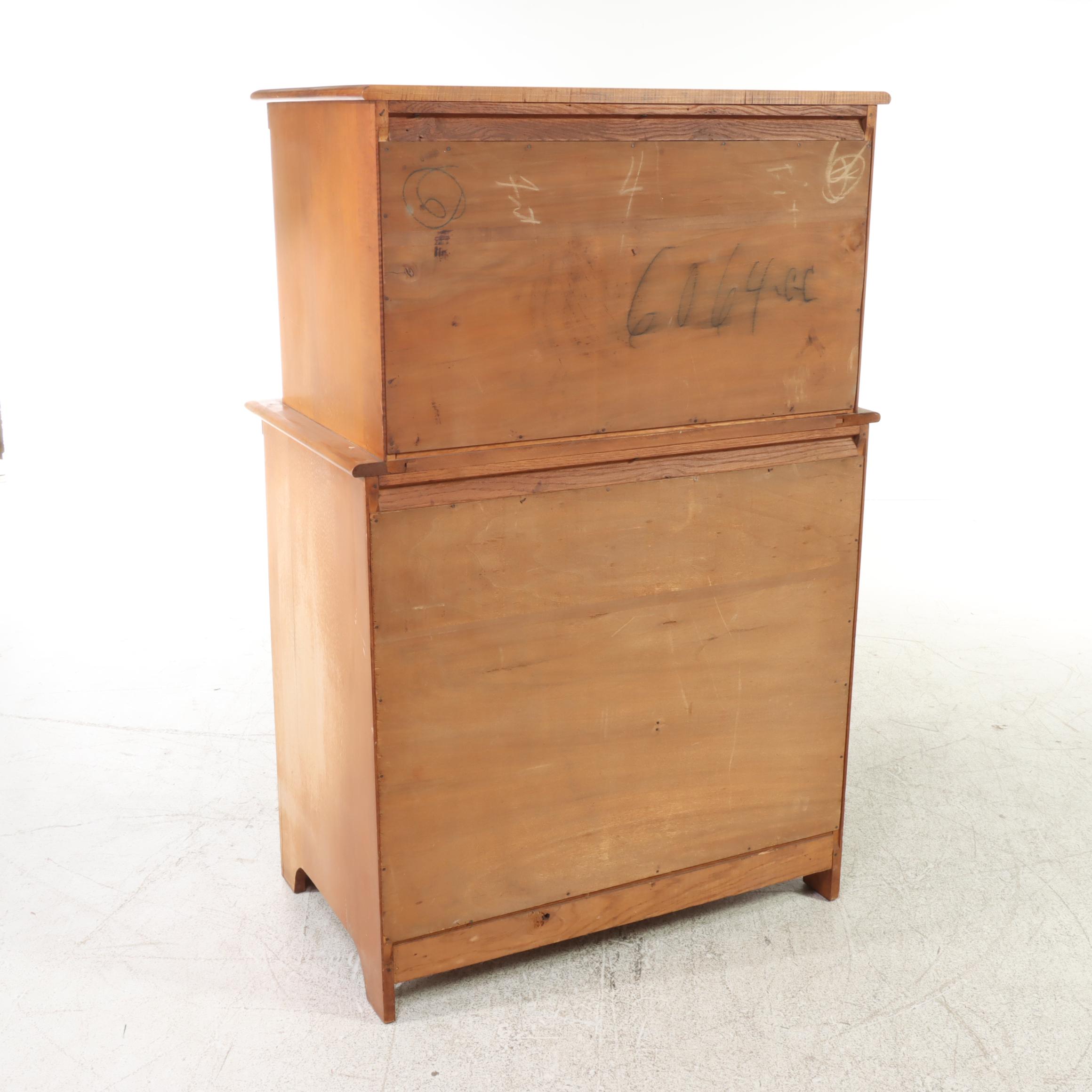 American Colonial Style Maple Six-Drawer Chest, Mid-20th Century