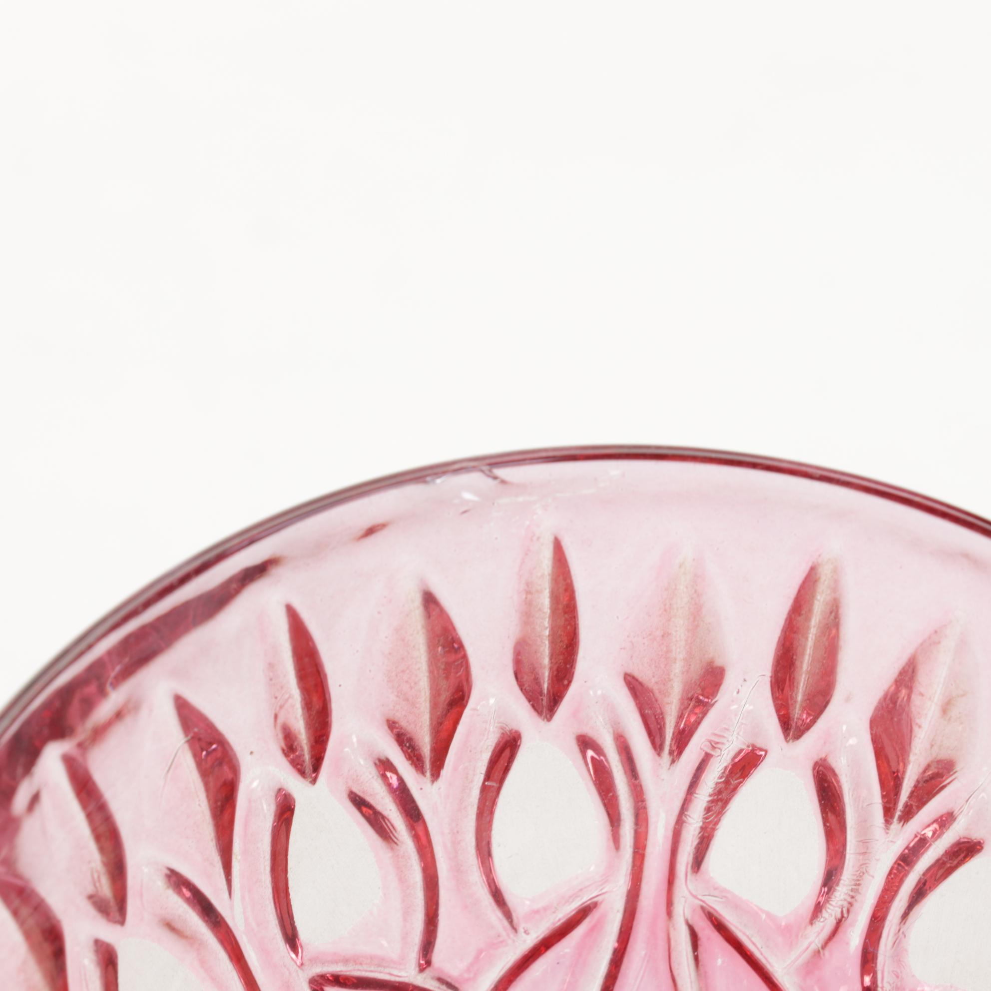 Pink Glass and Crystal Boudoir and Table Lamps, Attributed to Michelotti