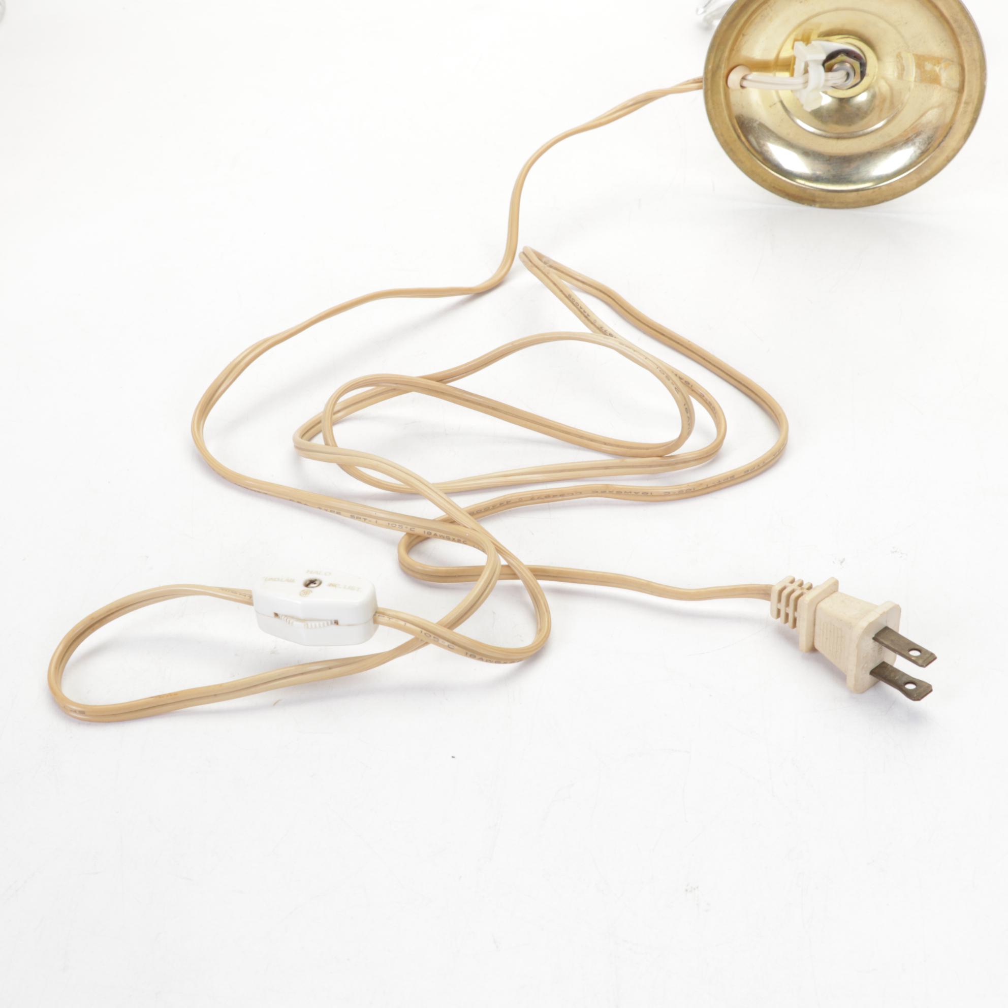 Pink Glass and Crystal Boudoir and Table Lamps, Attributed to Michelotti