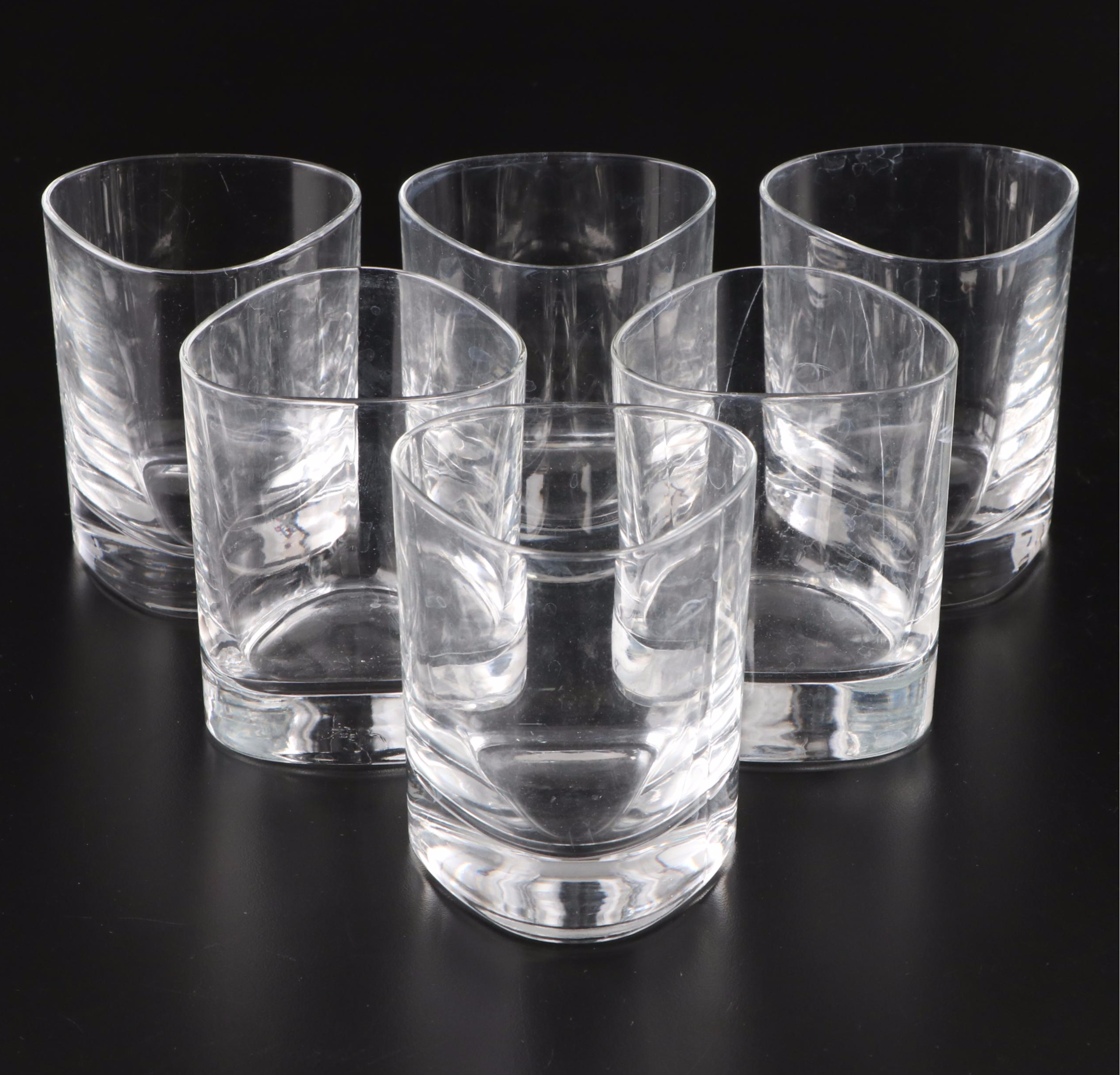 Contemporary Triangular Water and Old Fashioned Glasses