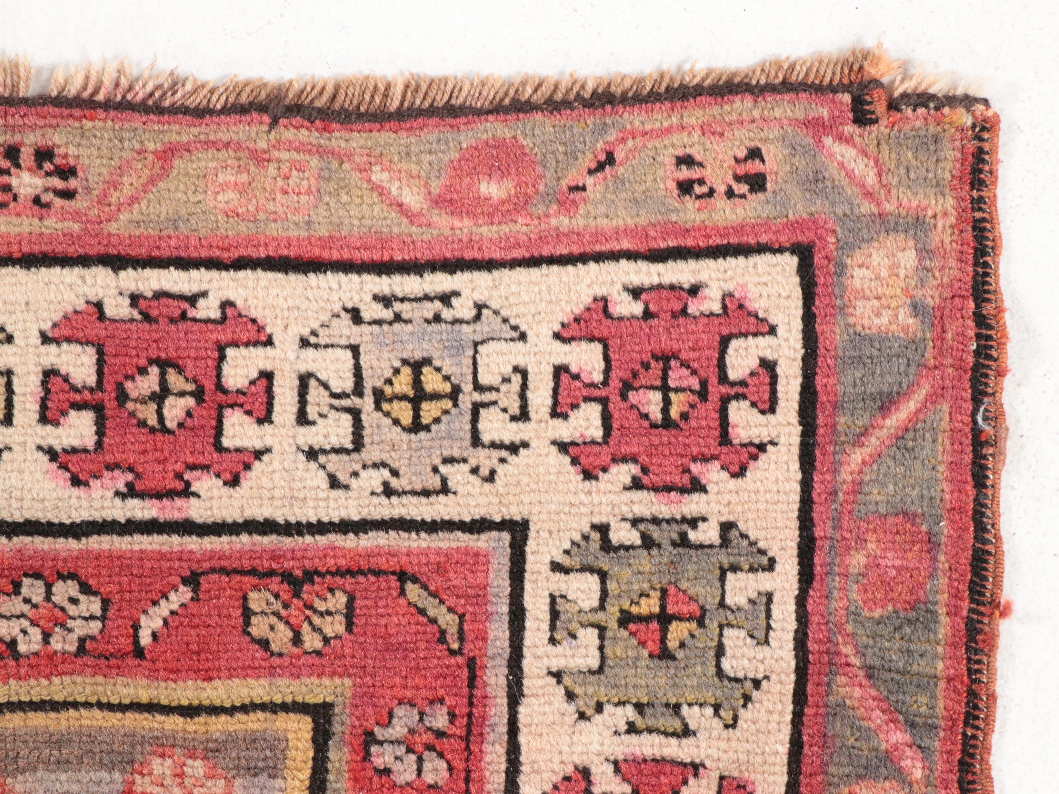 3'9 x 7'11 Hand-Knotted Signed Turkish Konya Long Area Rug