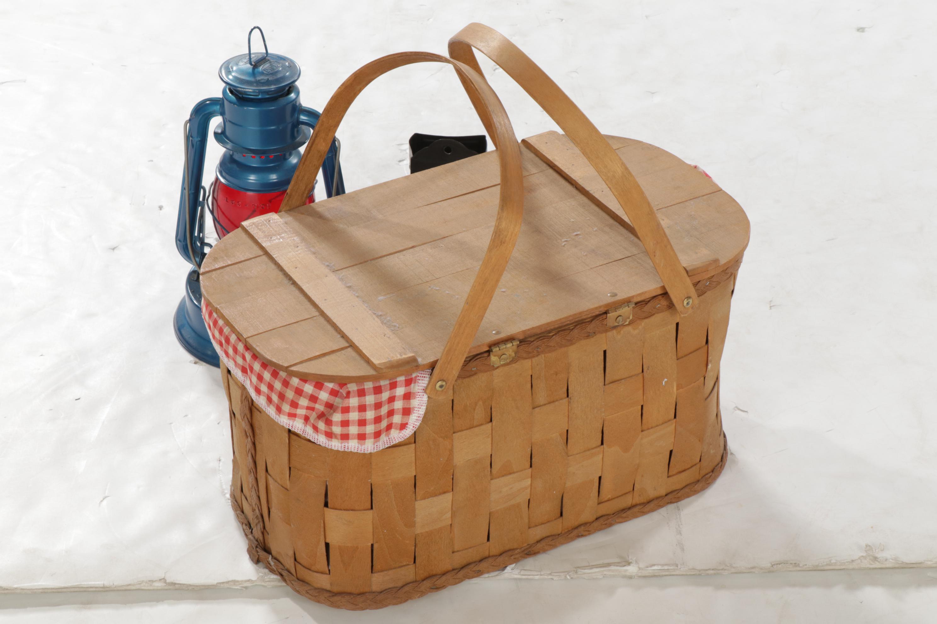 Dietz Little Wizard Lantern, Picnic Basket and Wall-Mount Match Safe