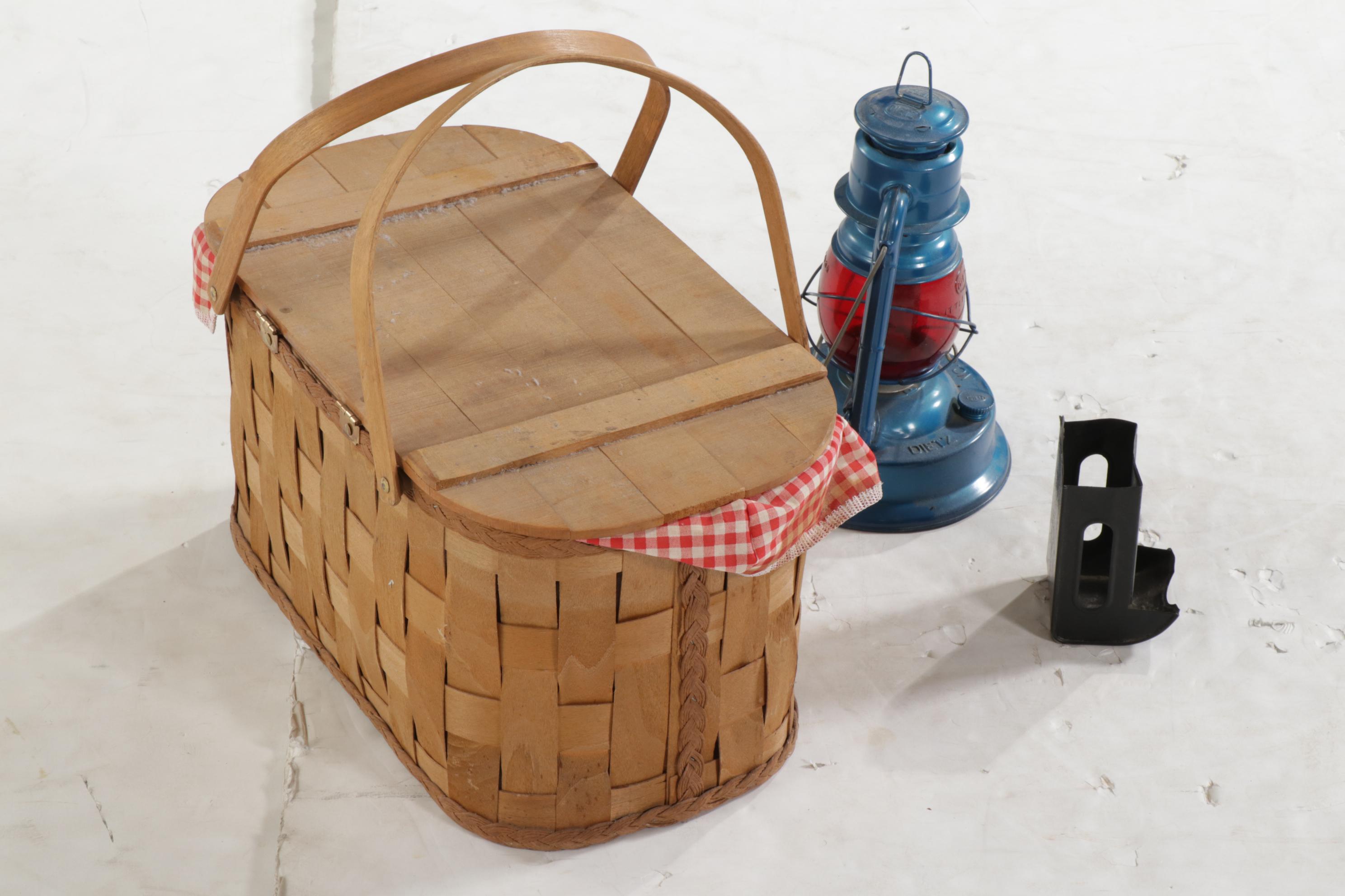 Dietz Little Wizard Lantern, Picnic Basket and Wall-Mount Match Safe