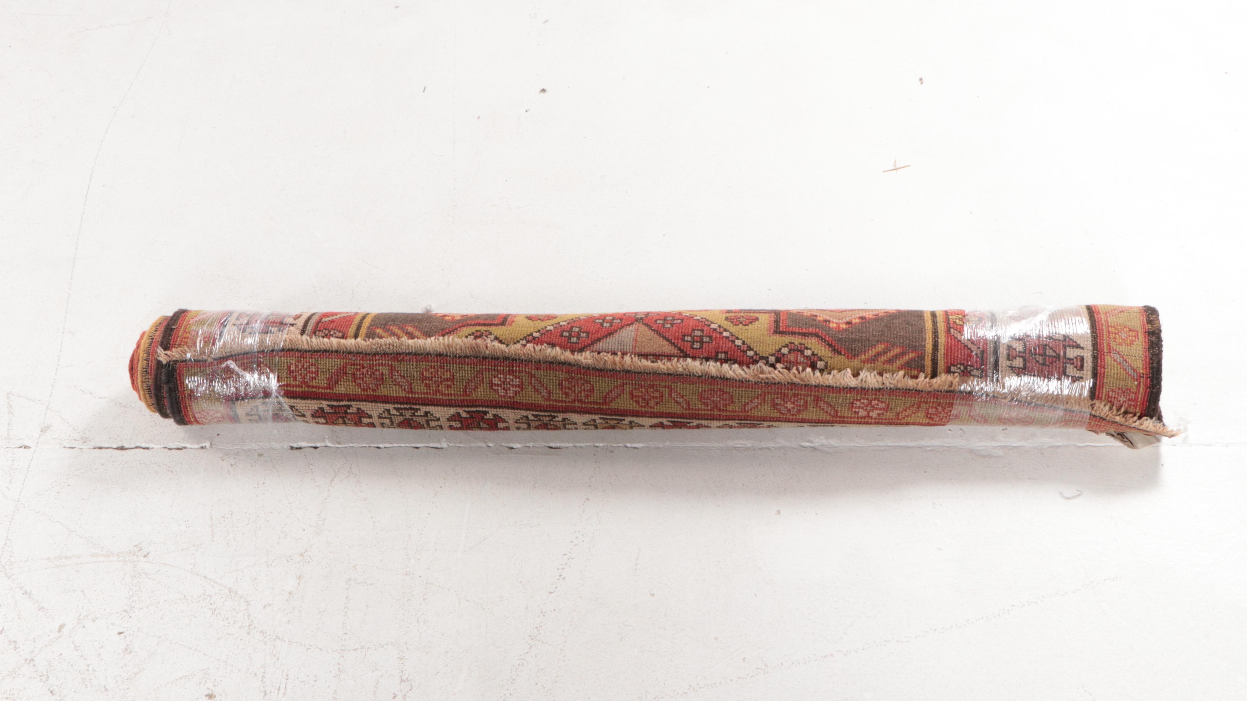 3'9 x 7'11 Hand-Knotted Signed Turkish Konya Long Area Rug