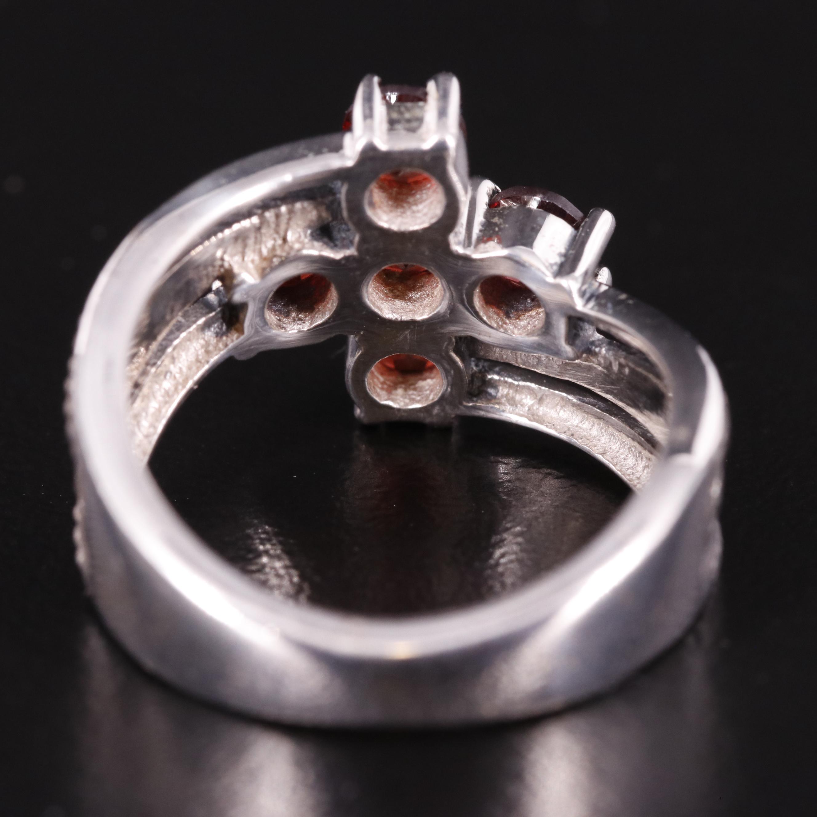 Sterling Garnet Bypass Ring