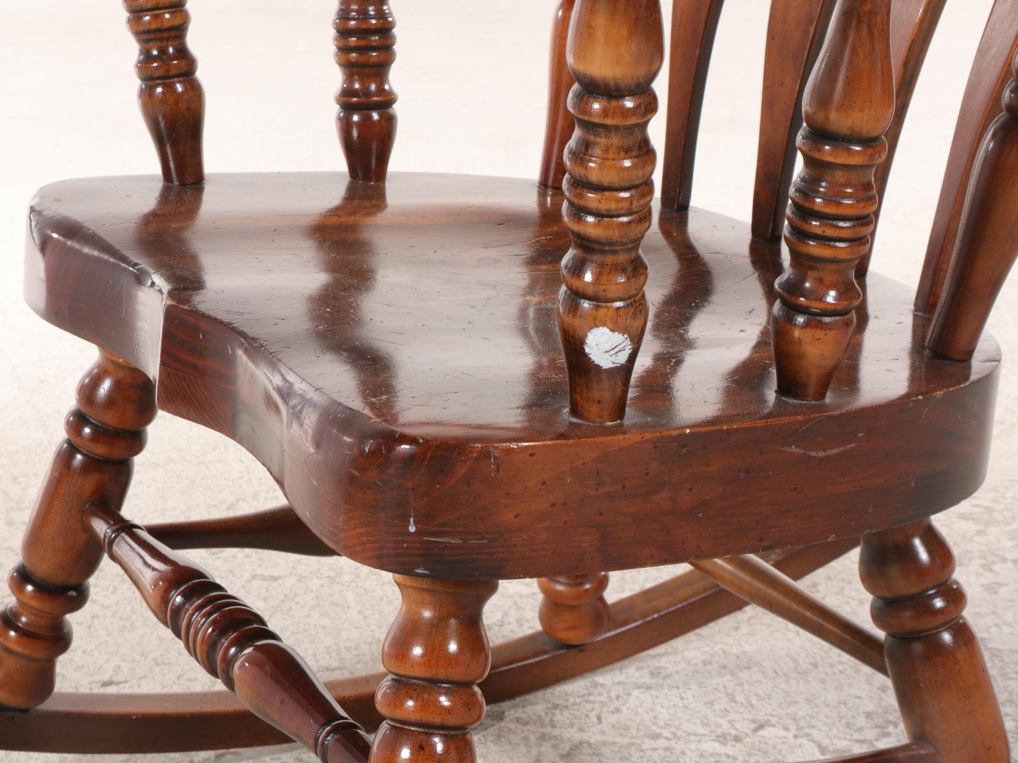 Virginia House Early American Style Wooden Press-Back Rocking Armchair