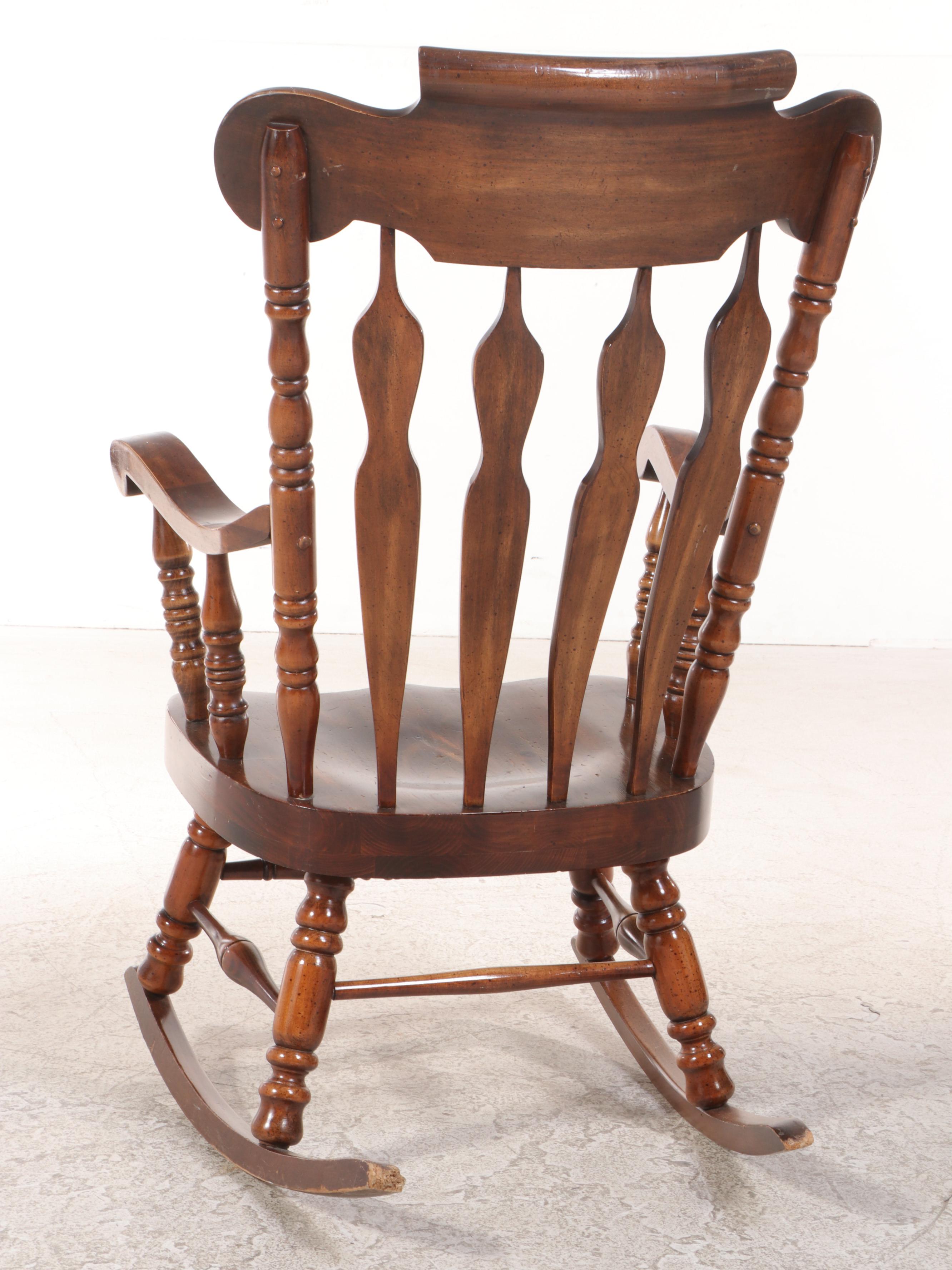 Virginia House Early American Style Wooden Press-Back Rocking Armchair