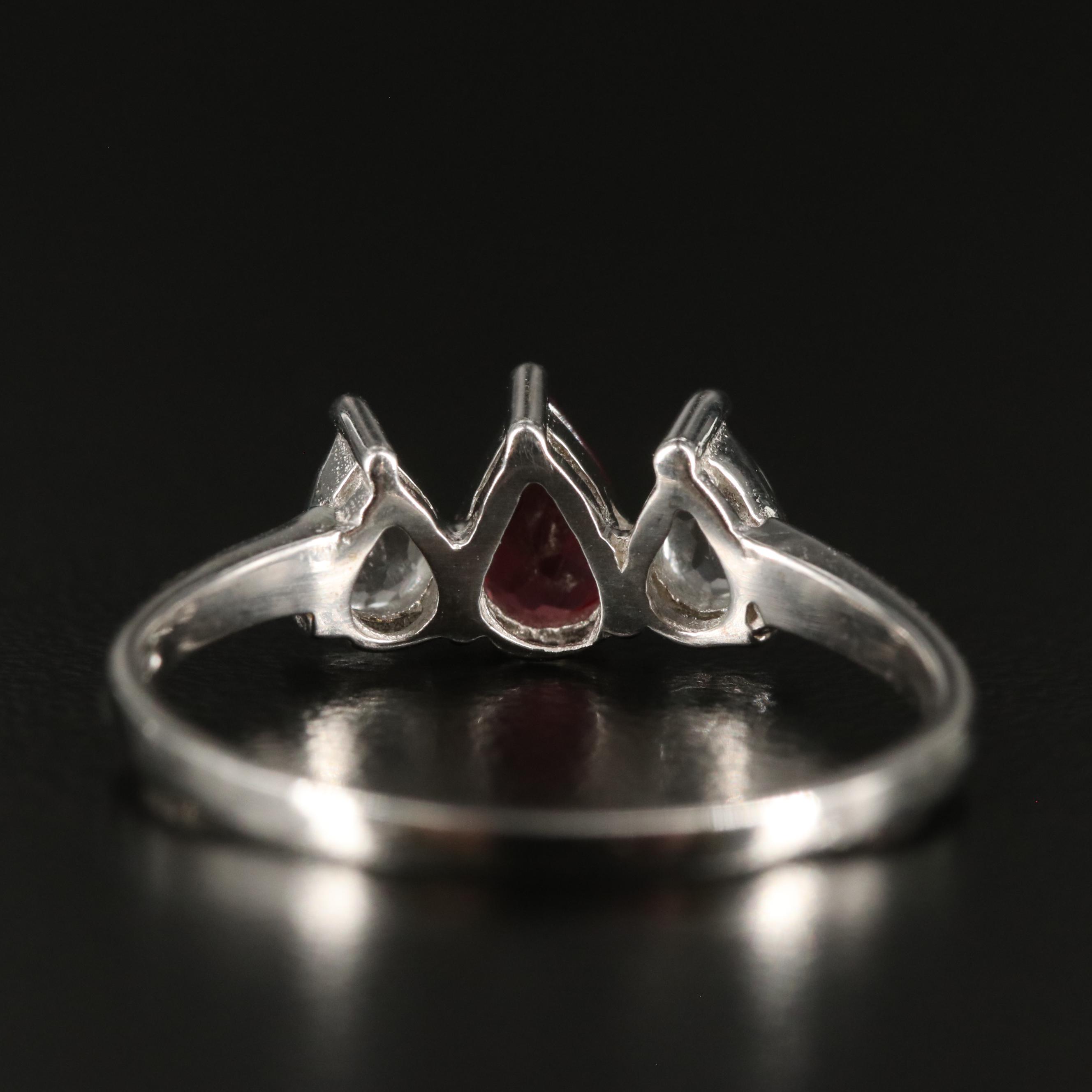 Sterling Garnet and White Topaz Ring