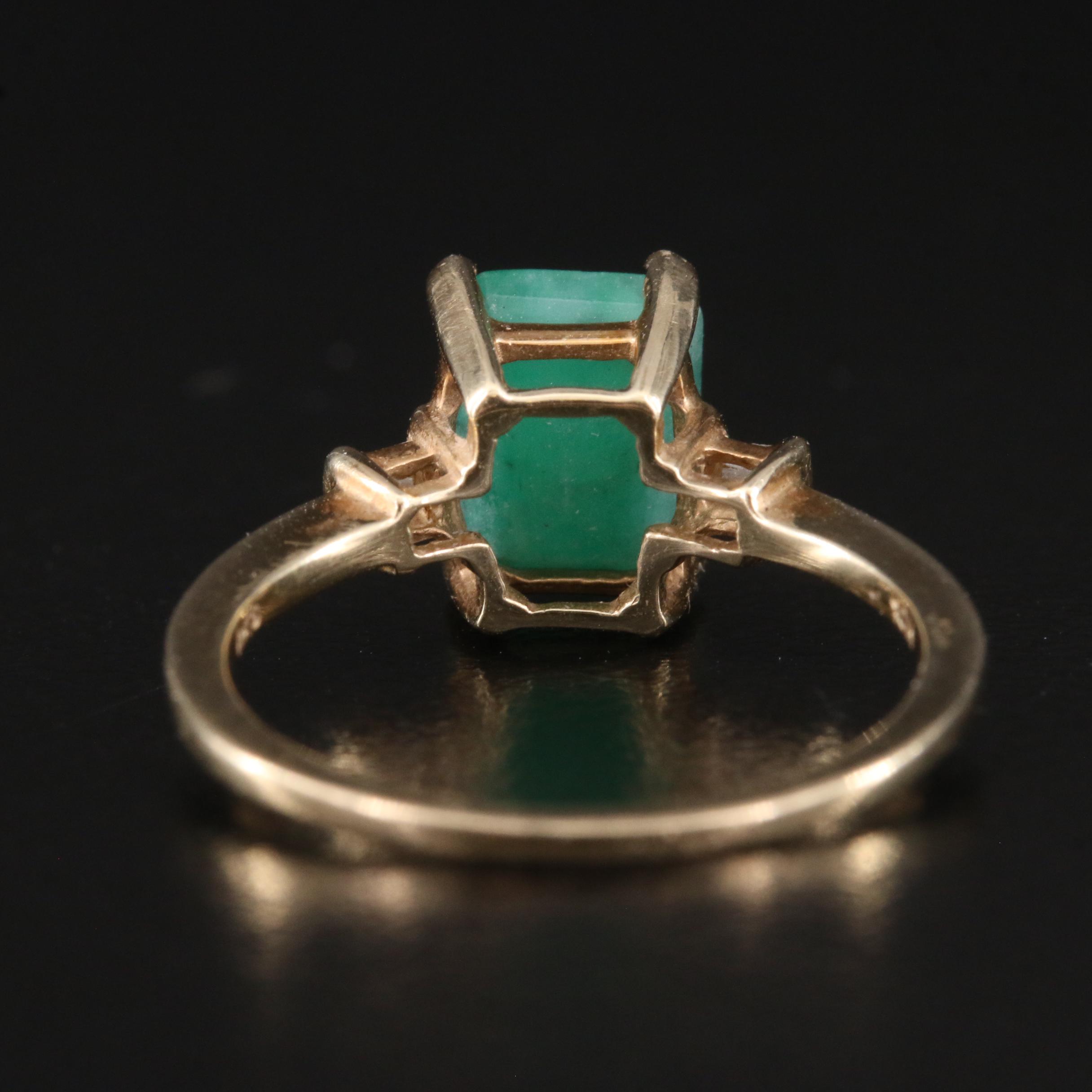 10K Emerald and Diamond Ring