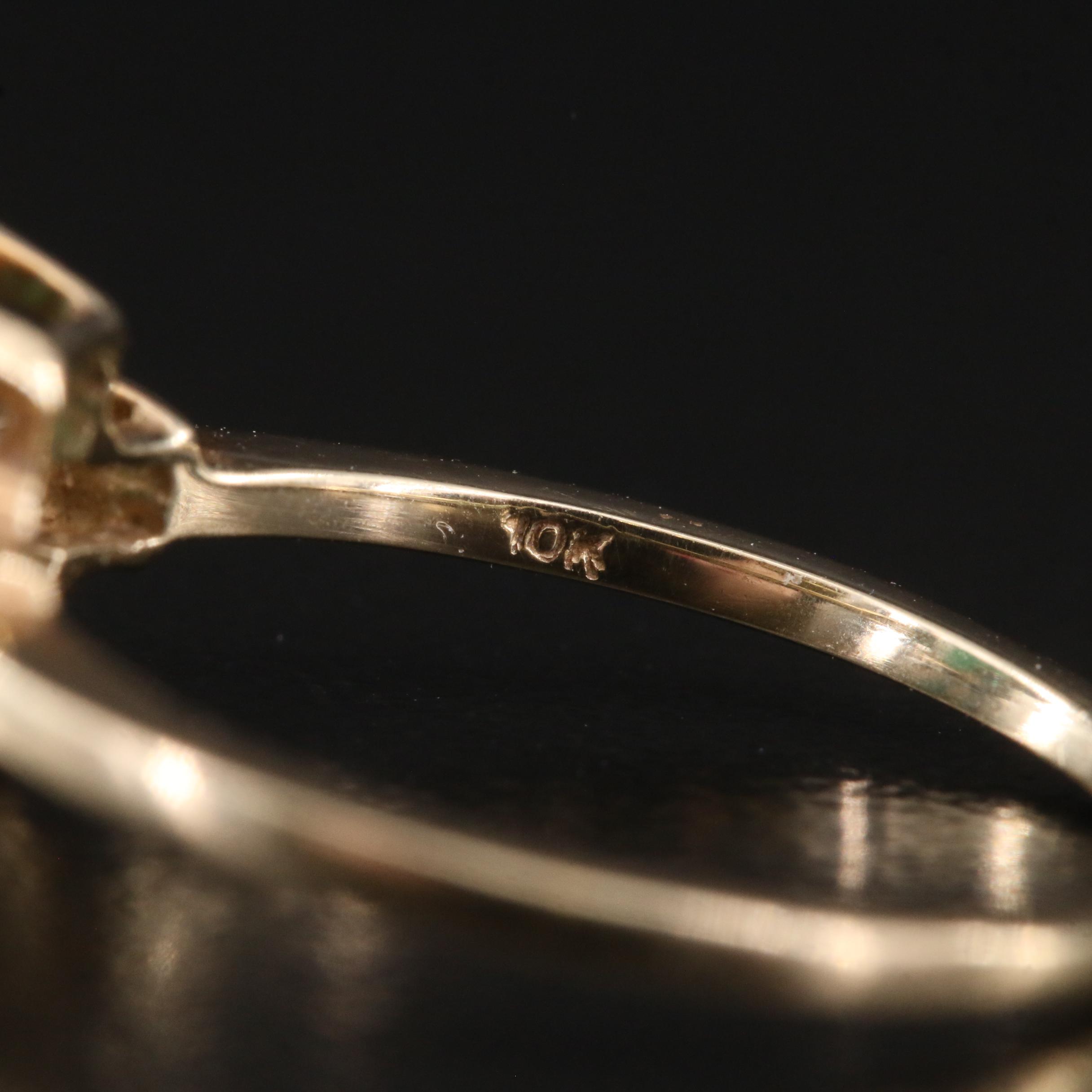 10K Emerald and Diamond Ring