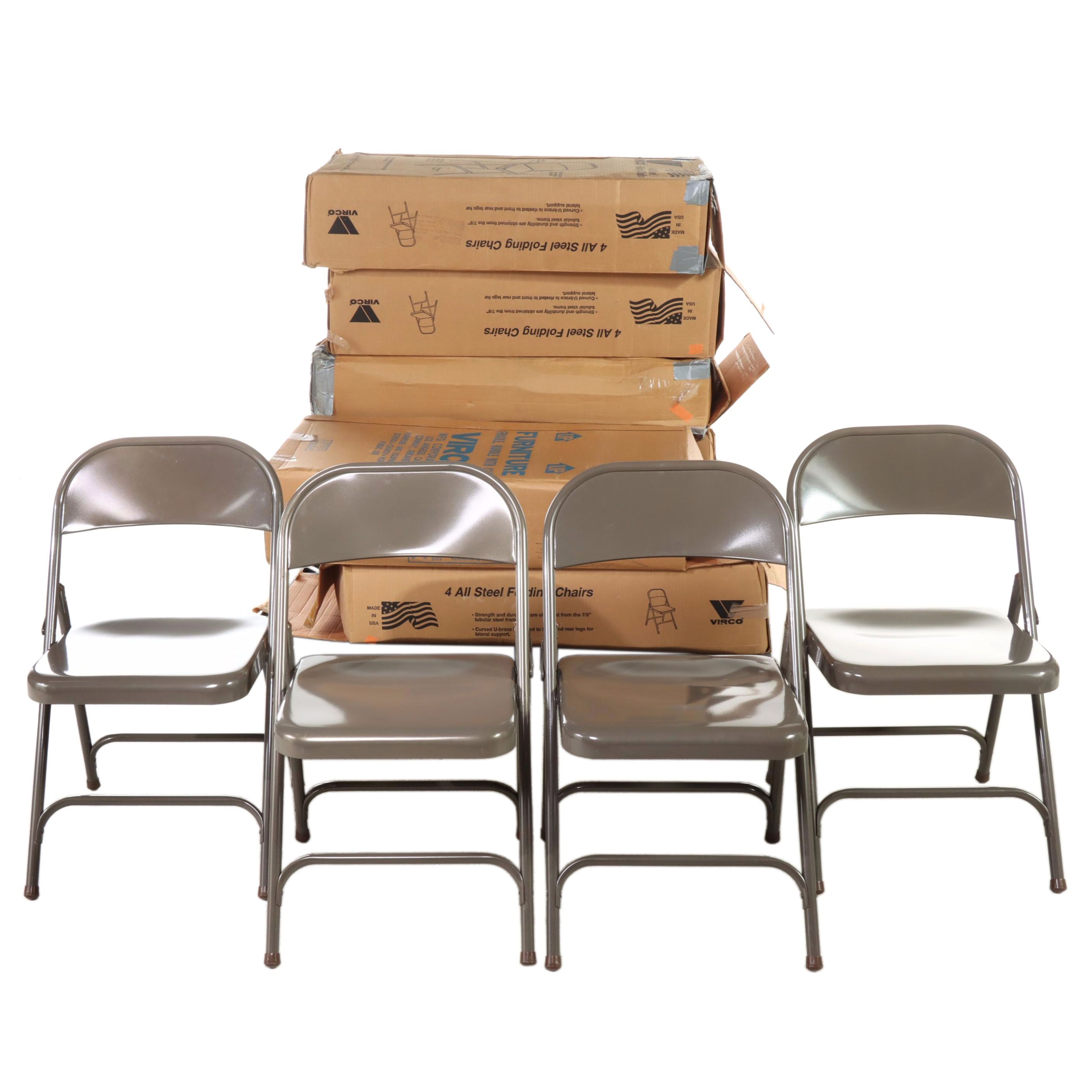 Virco Steel Folding Chairs in El Dorado Bronze Finish