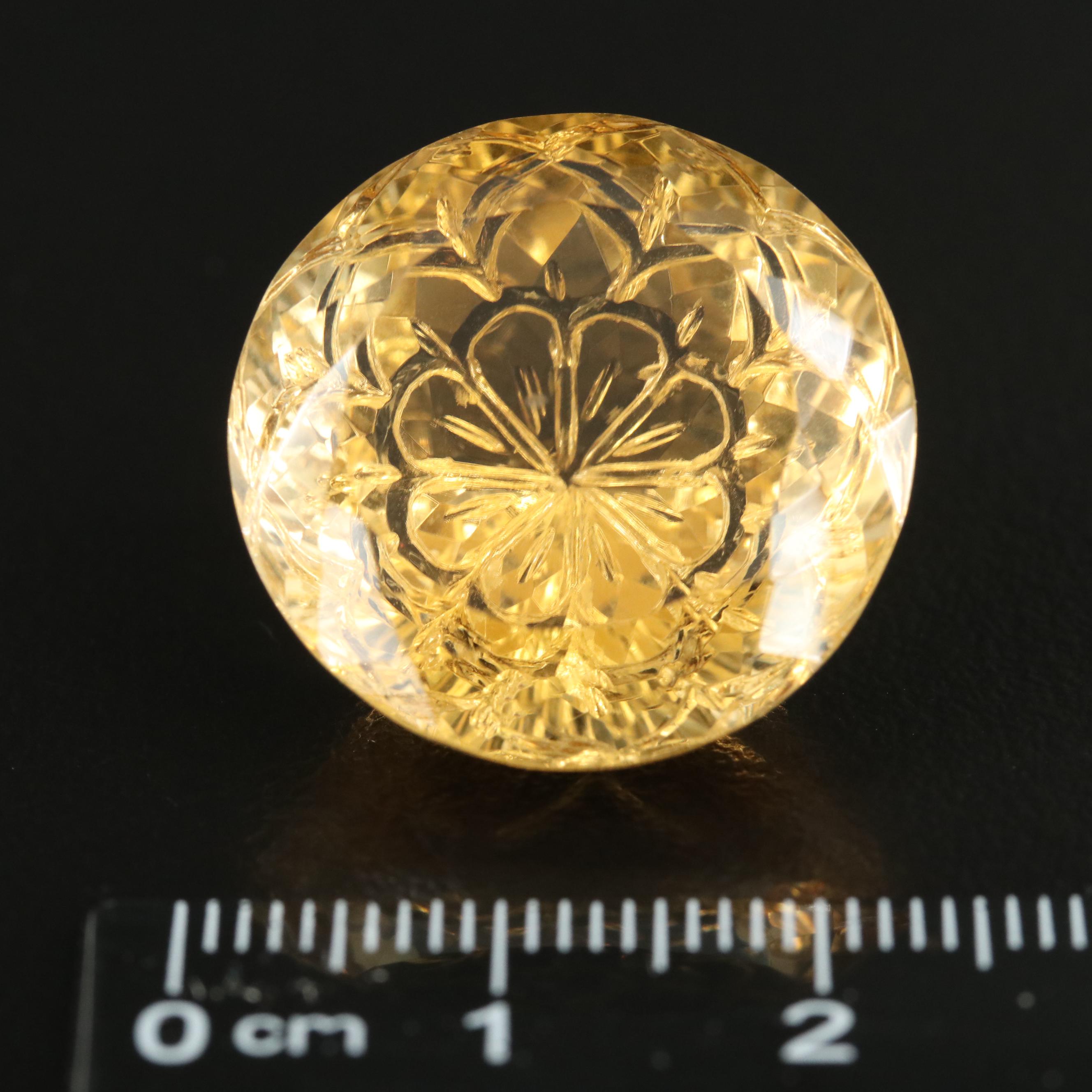 Loose 34.98 CT Fantasy Faceted Citrine