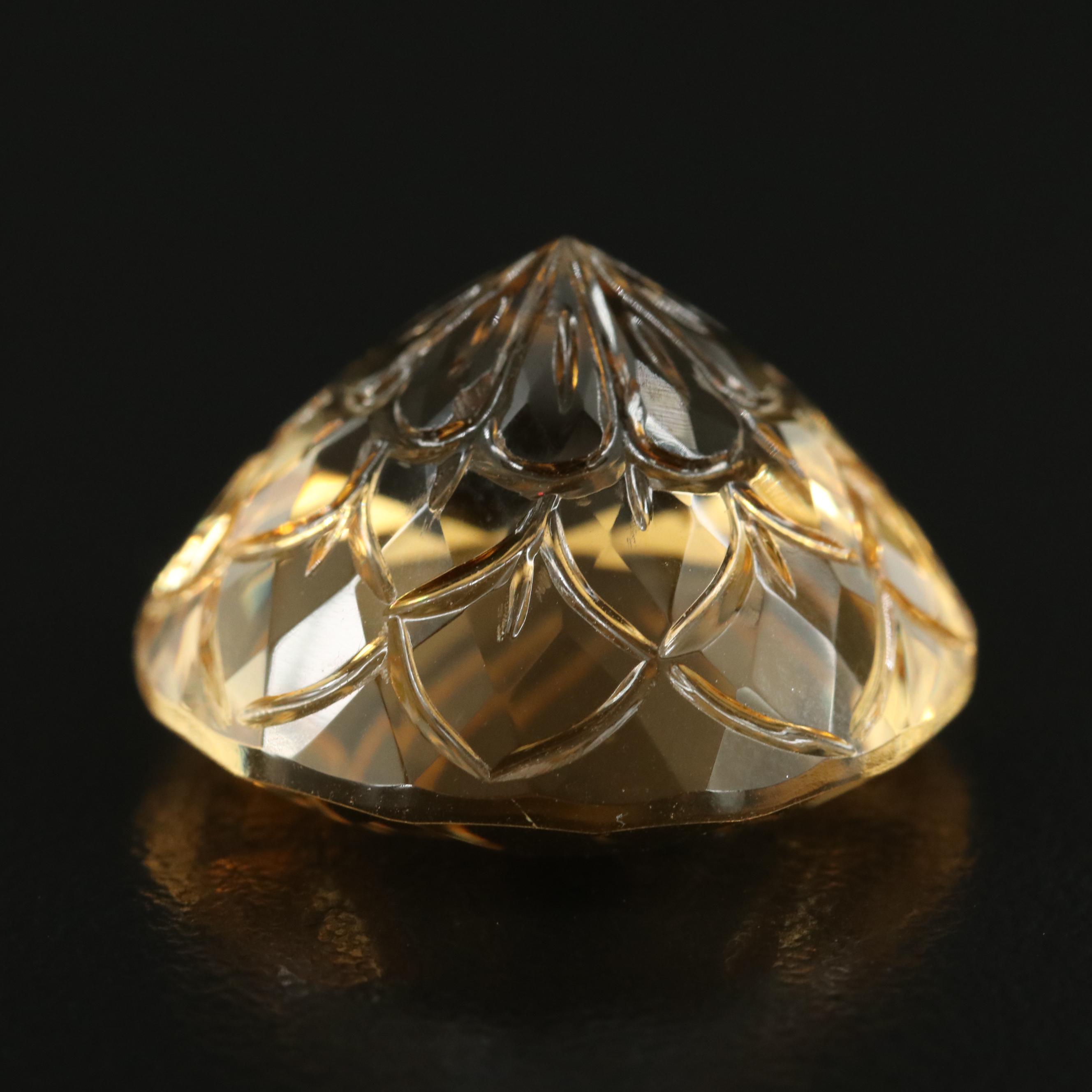 Loose 34.98 CT Fantasy Faceted Citrine