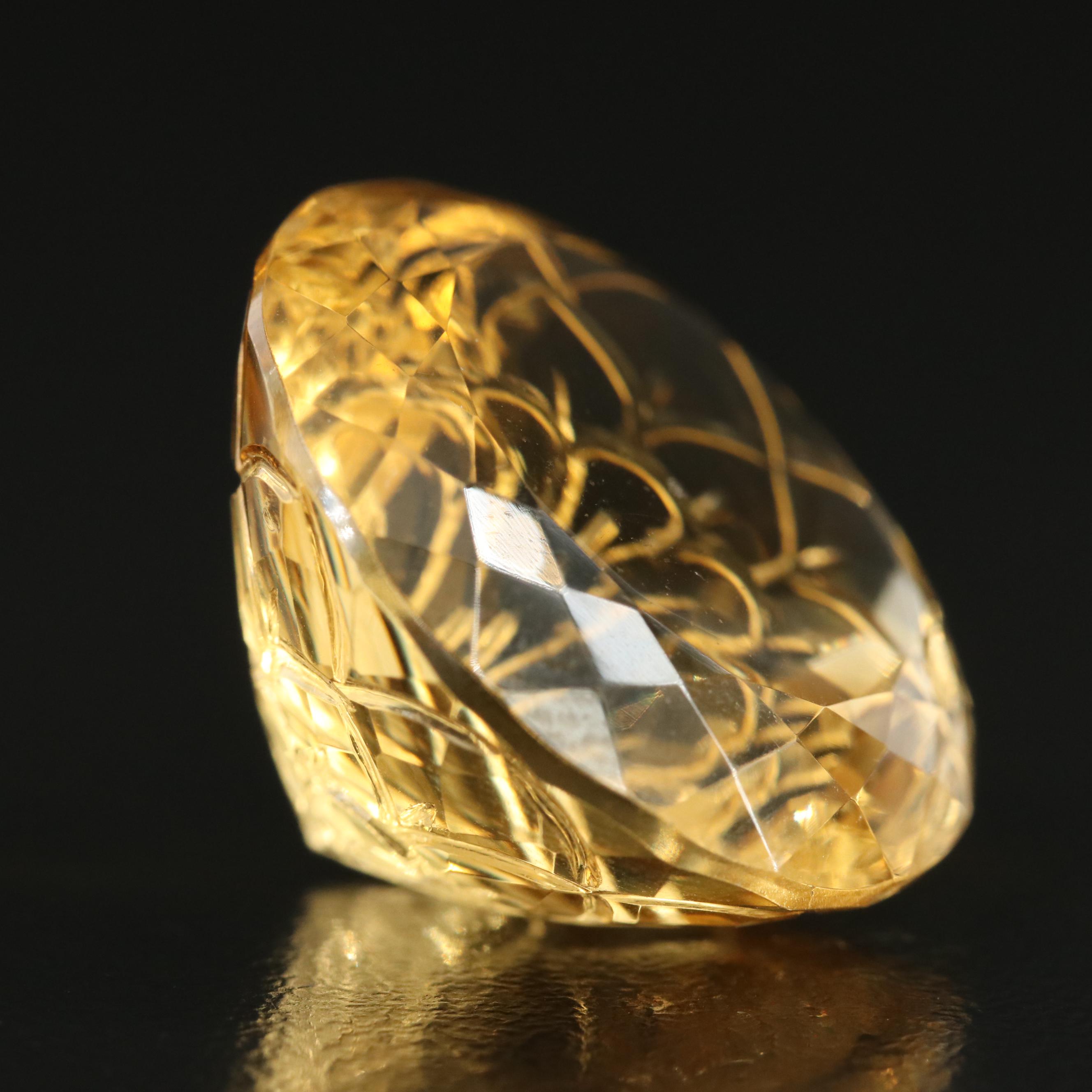 Loose 34.98 CT Fantasy Faceted Citrine