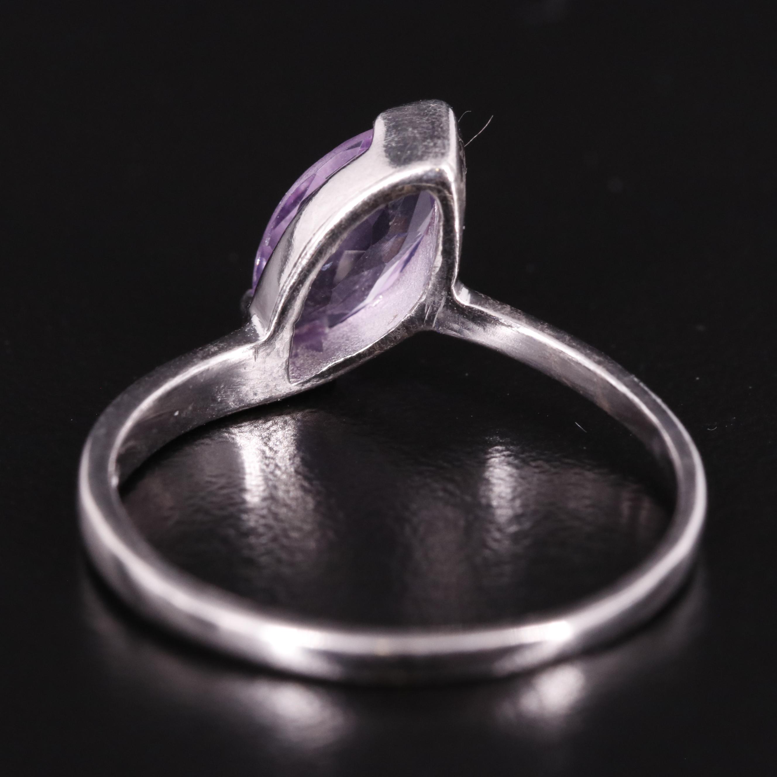 Sterling Amethyst Solitaire Ring