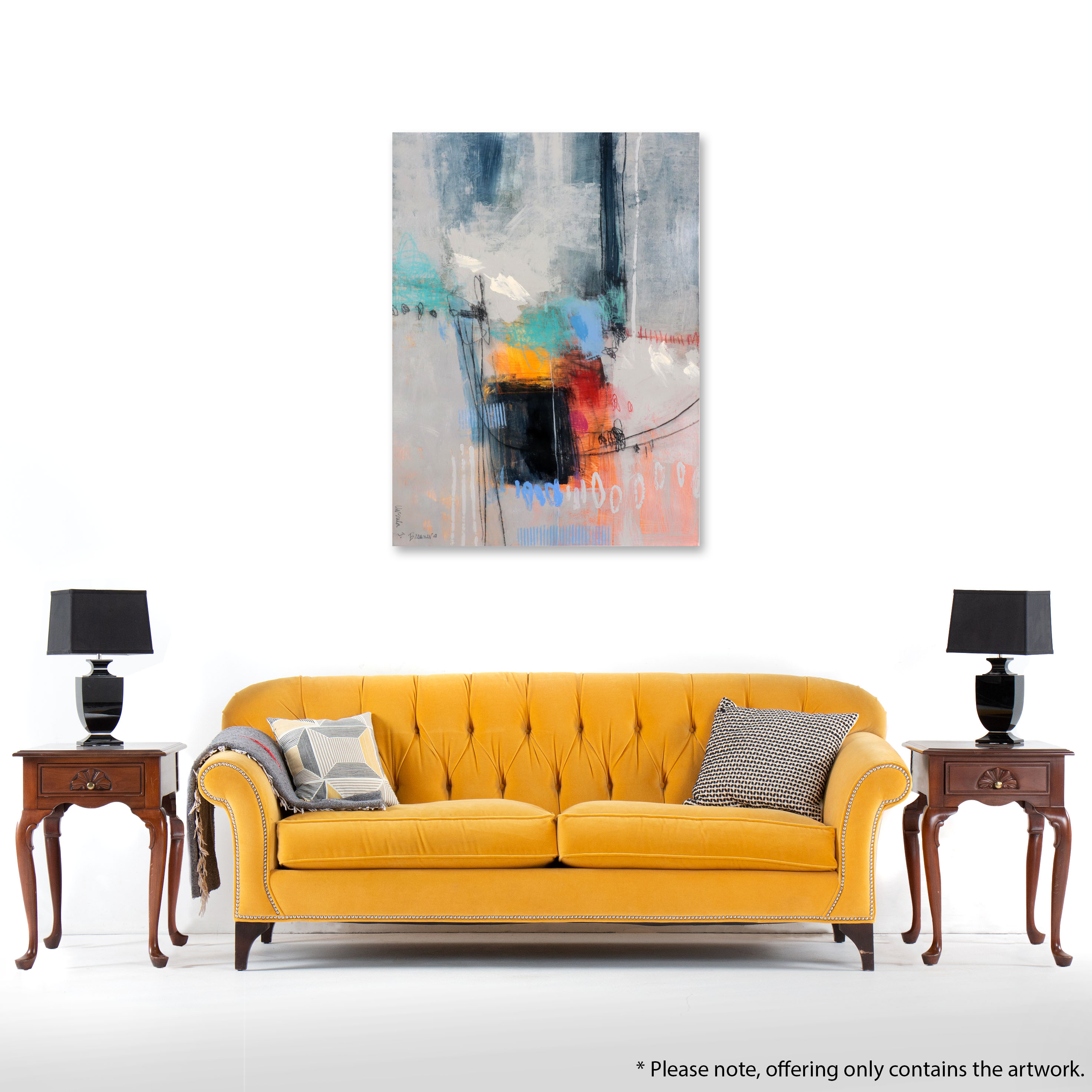 Ursula Brenner Abstract Mixed Media Painting, 21st Century