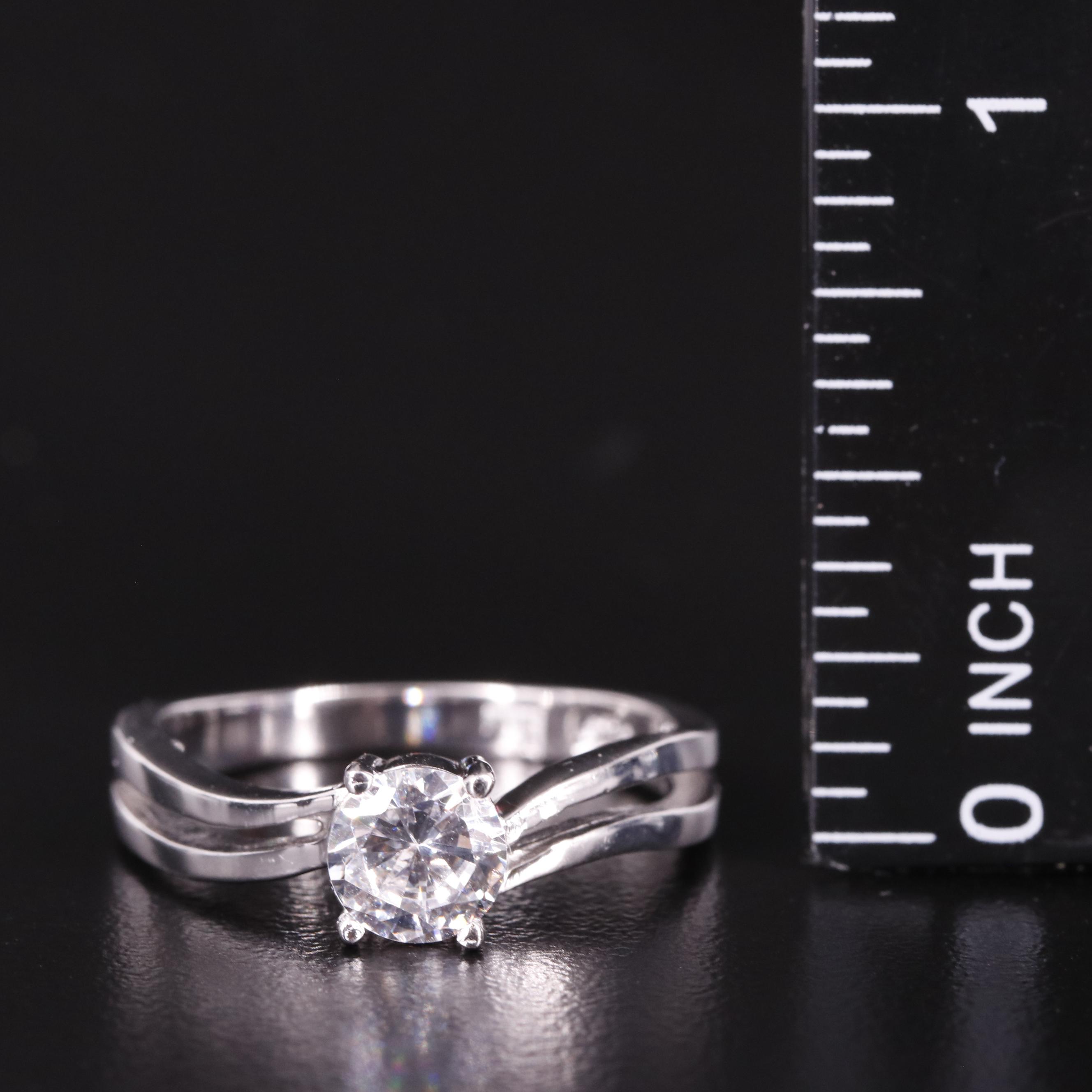 Sterling Cubic Zirconia Solitaire Ring