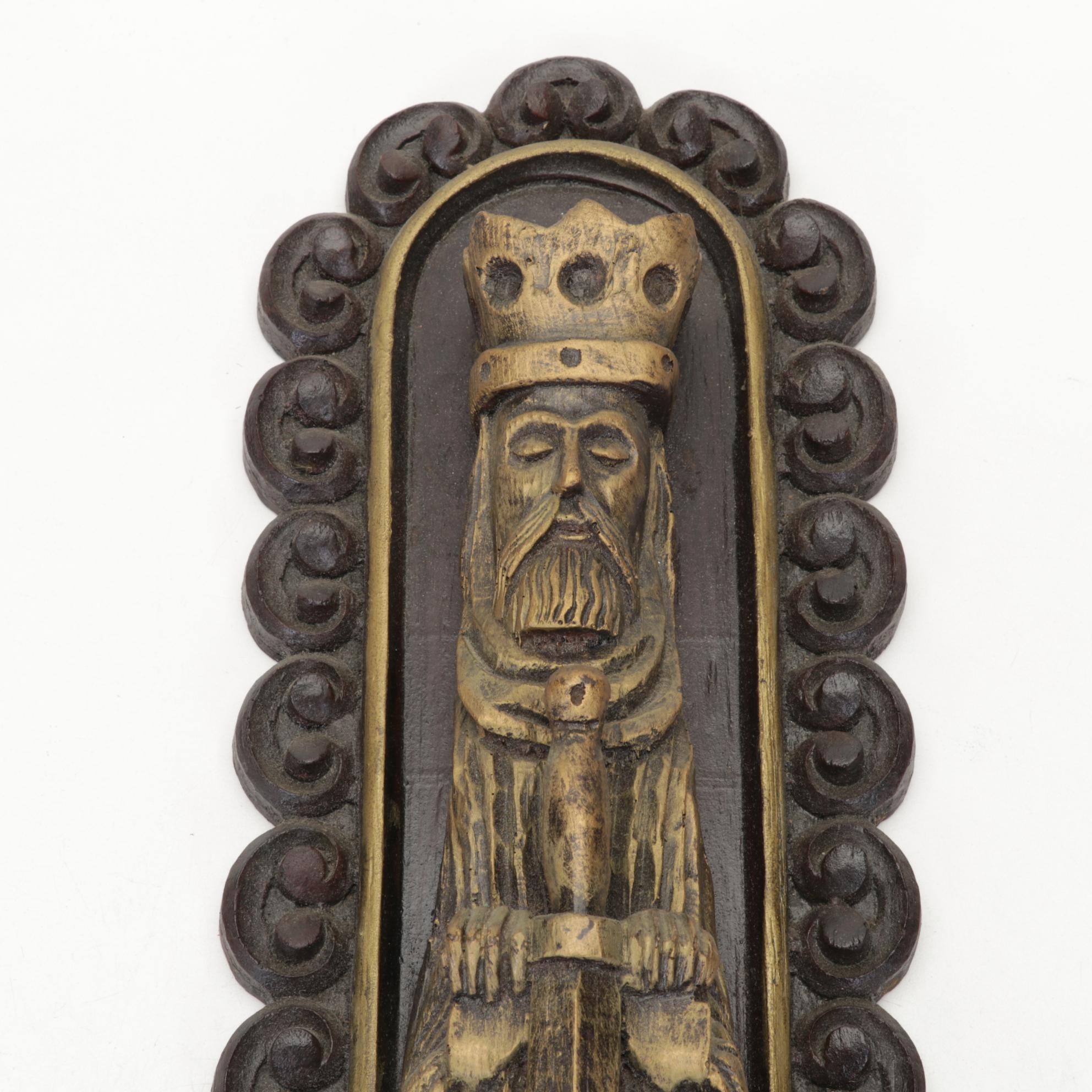 King and Queen Wall Art Relief Plaques, Mid-20th Century