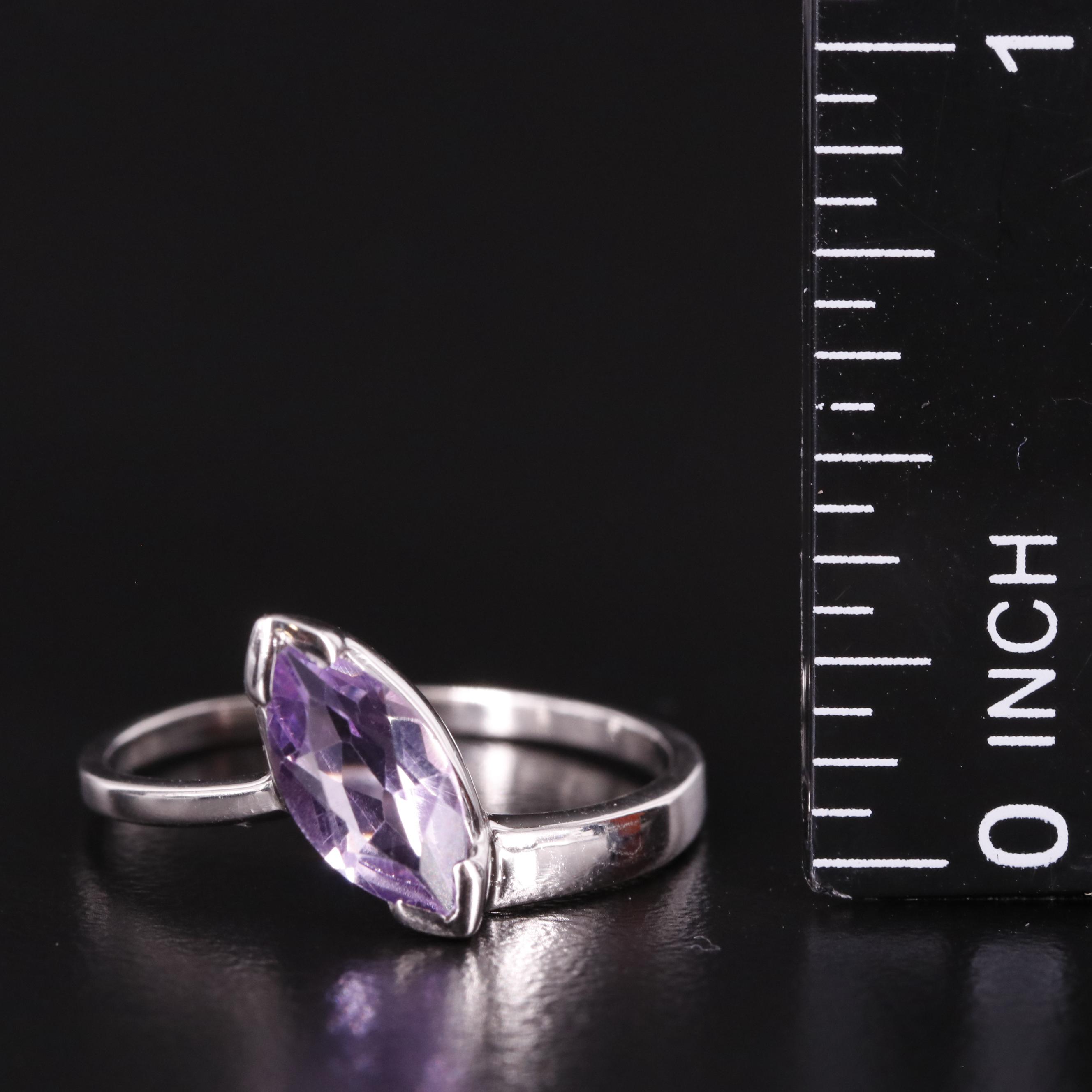 Sterling Amethyst Solitaire Ring