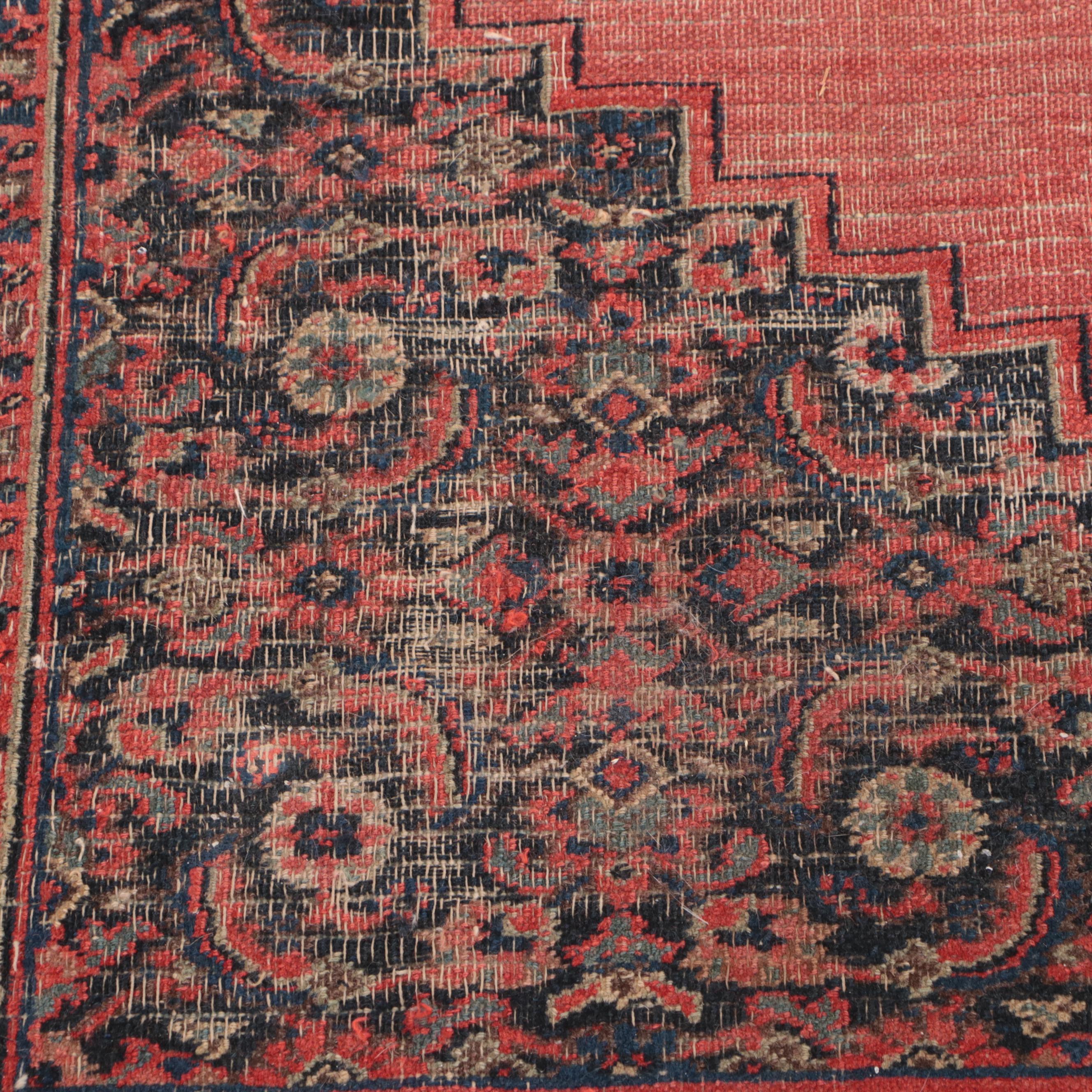 10'8 x 13'2 Hand-Knotted Persian Bijar Area Rug, Semi-Antique