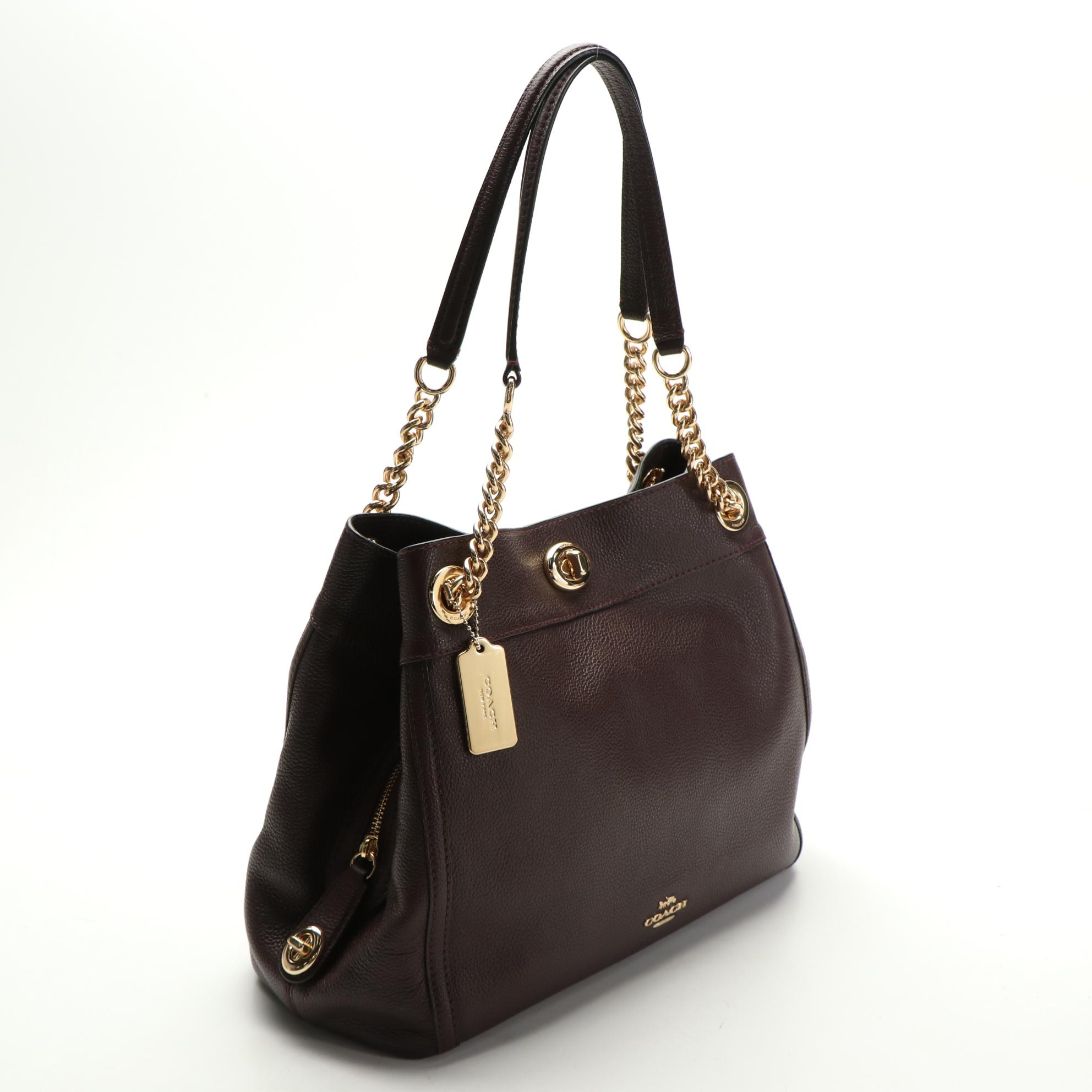Coach Grained Leather Shoulder Bag