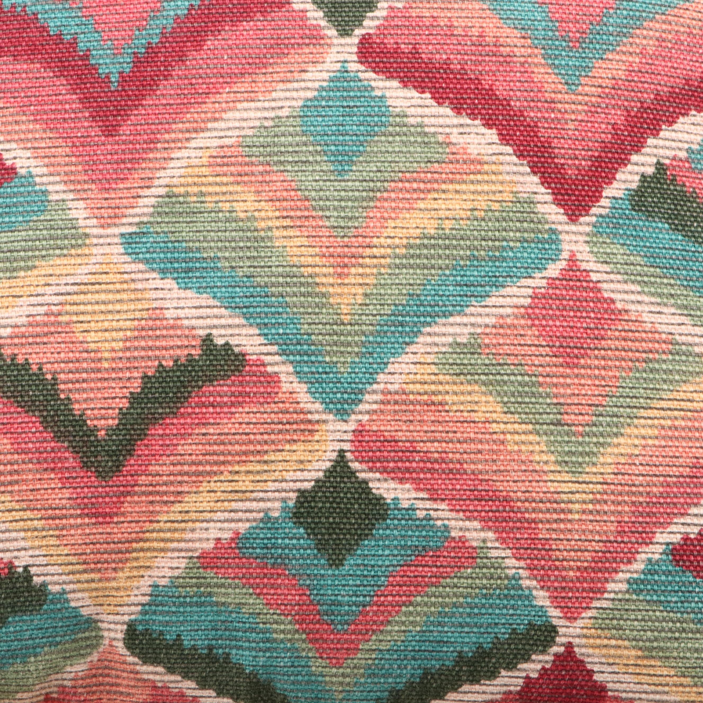 Bargello Print Tapestry Weave Accent Pillows With Brush Fringe