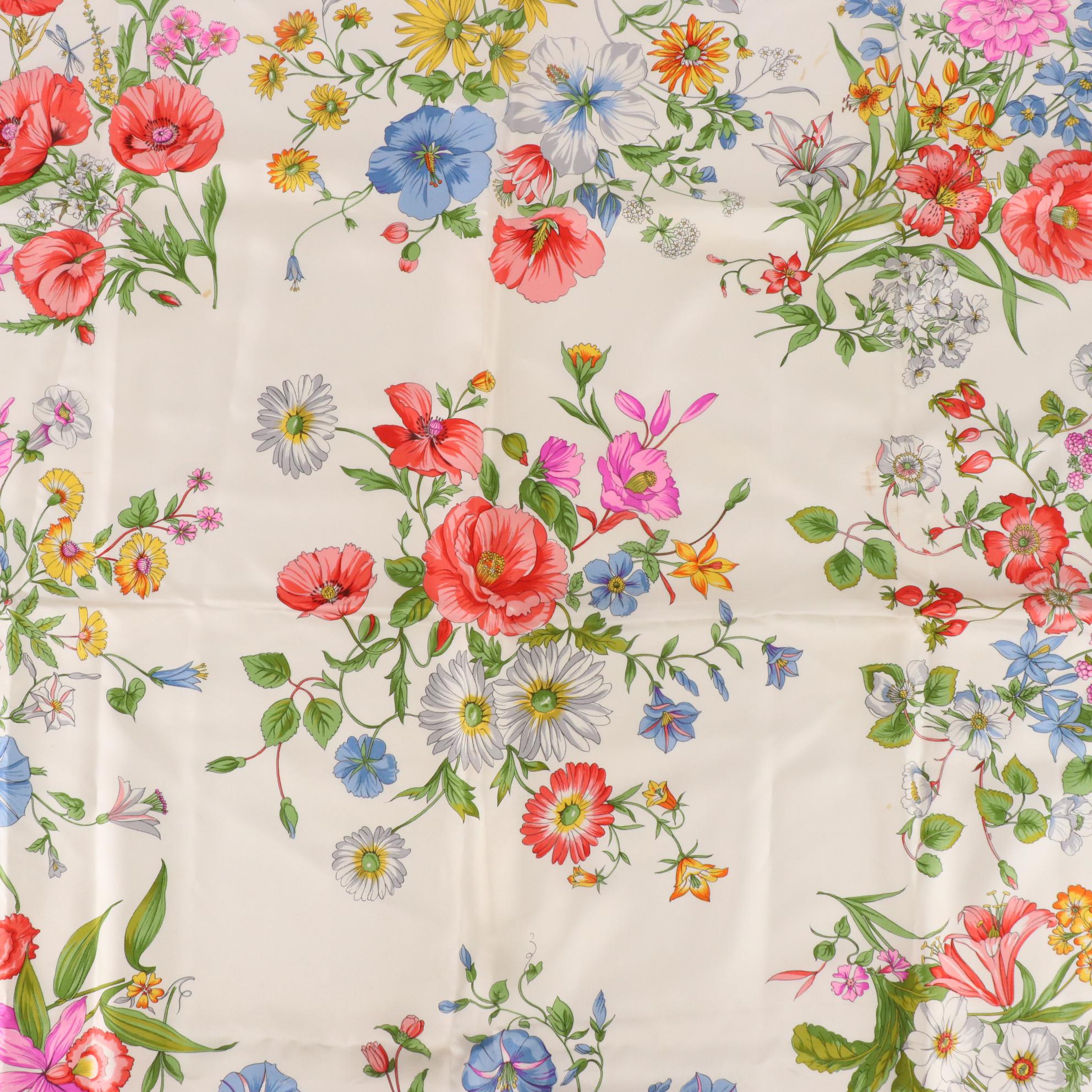 Christian Dior Floral Silk Twill Scarf