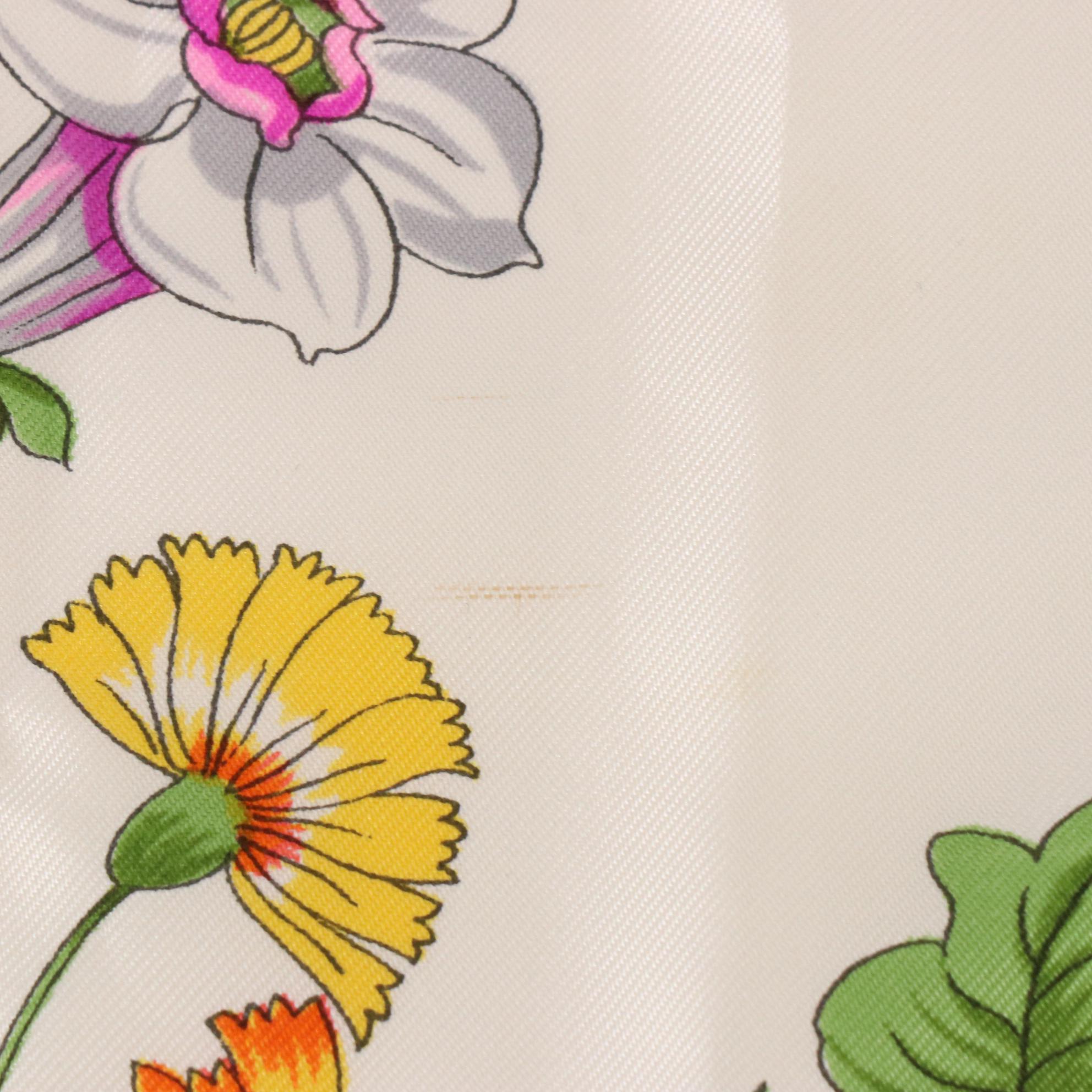 Christian Dior Floral Silk Twill Scarf