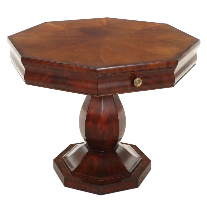 Henredon Biedermeier Style Mahogany-Veneered Octagonal Pedestal Table