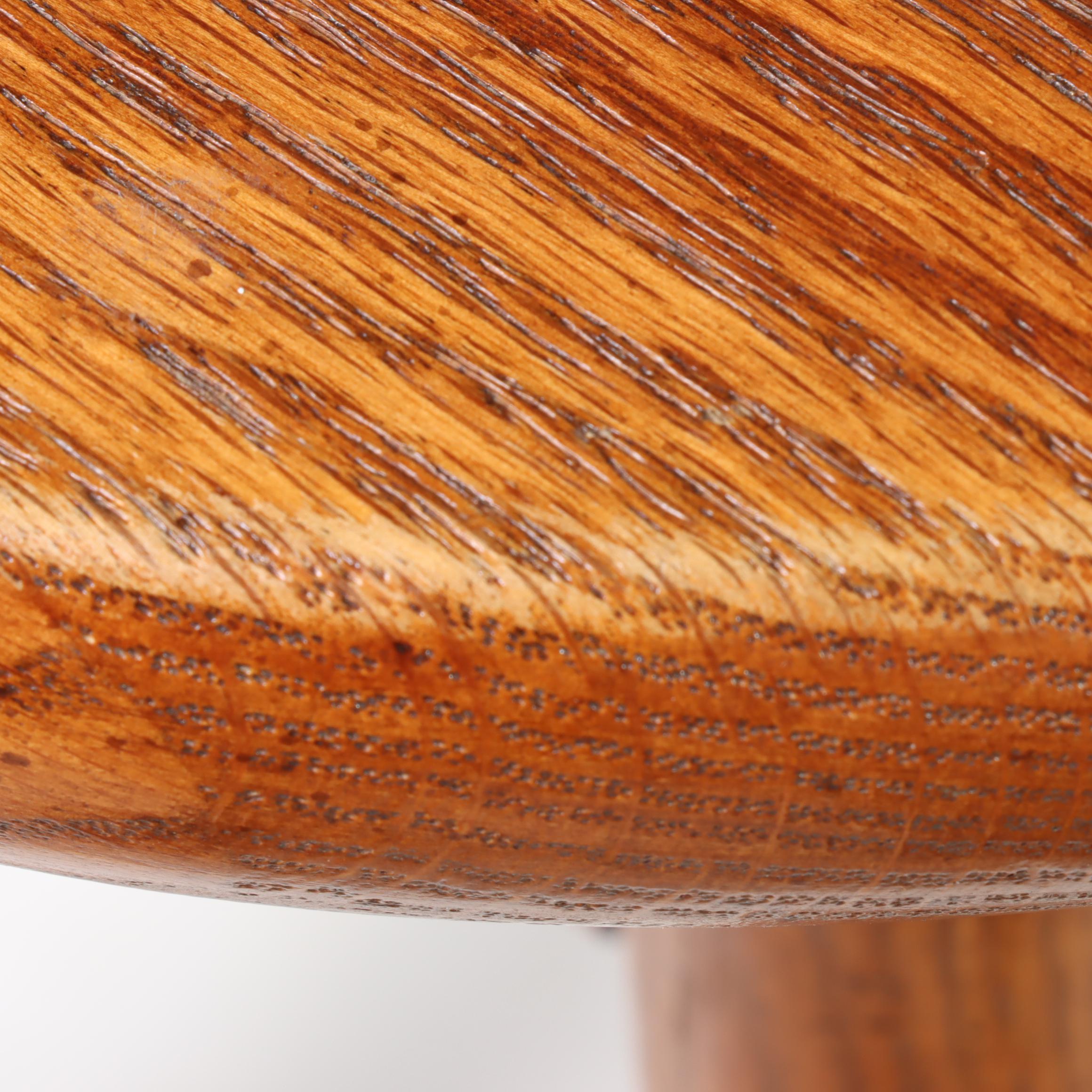 Five Tell City Chair Co. Colonial Style Oak Counter Stools, Late 20th Century