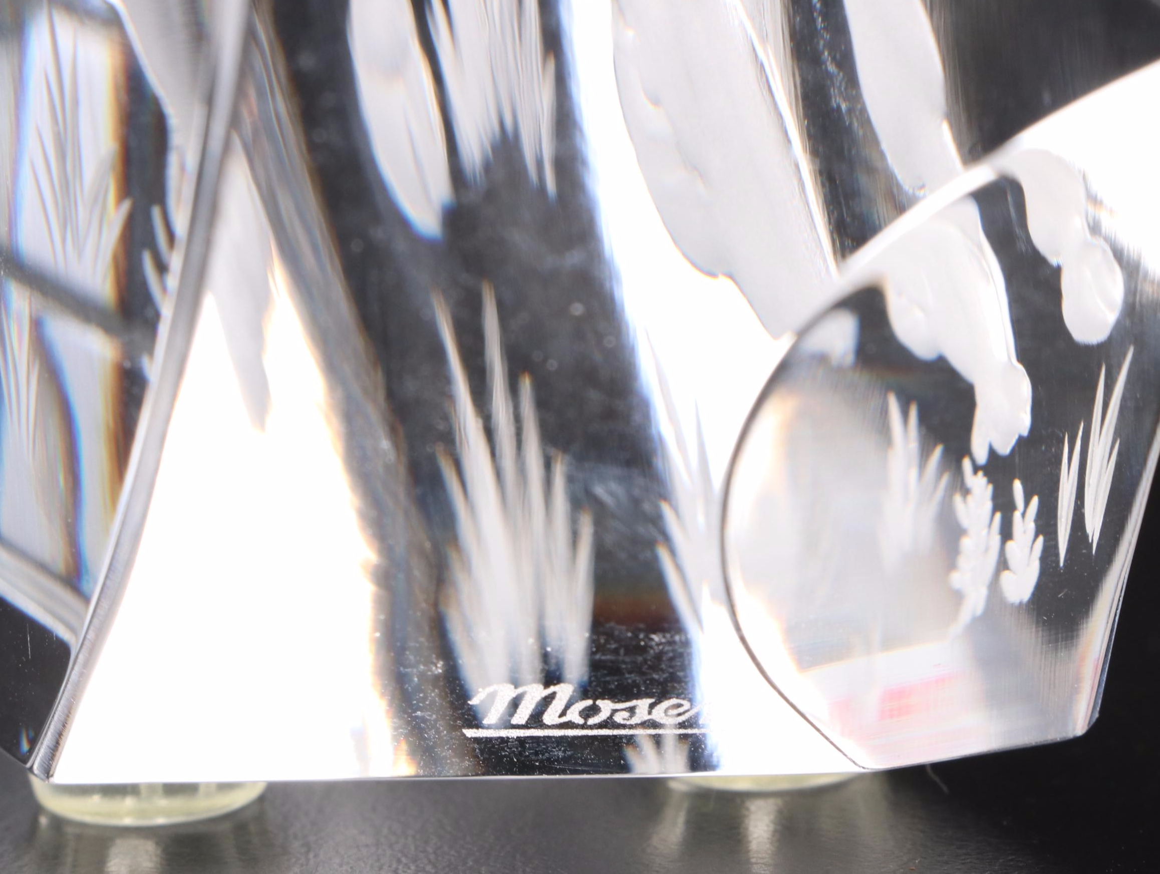 Moser Cut and Engraved Crystal Giraffe Figure, 2005