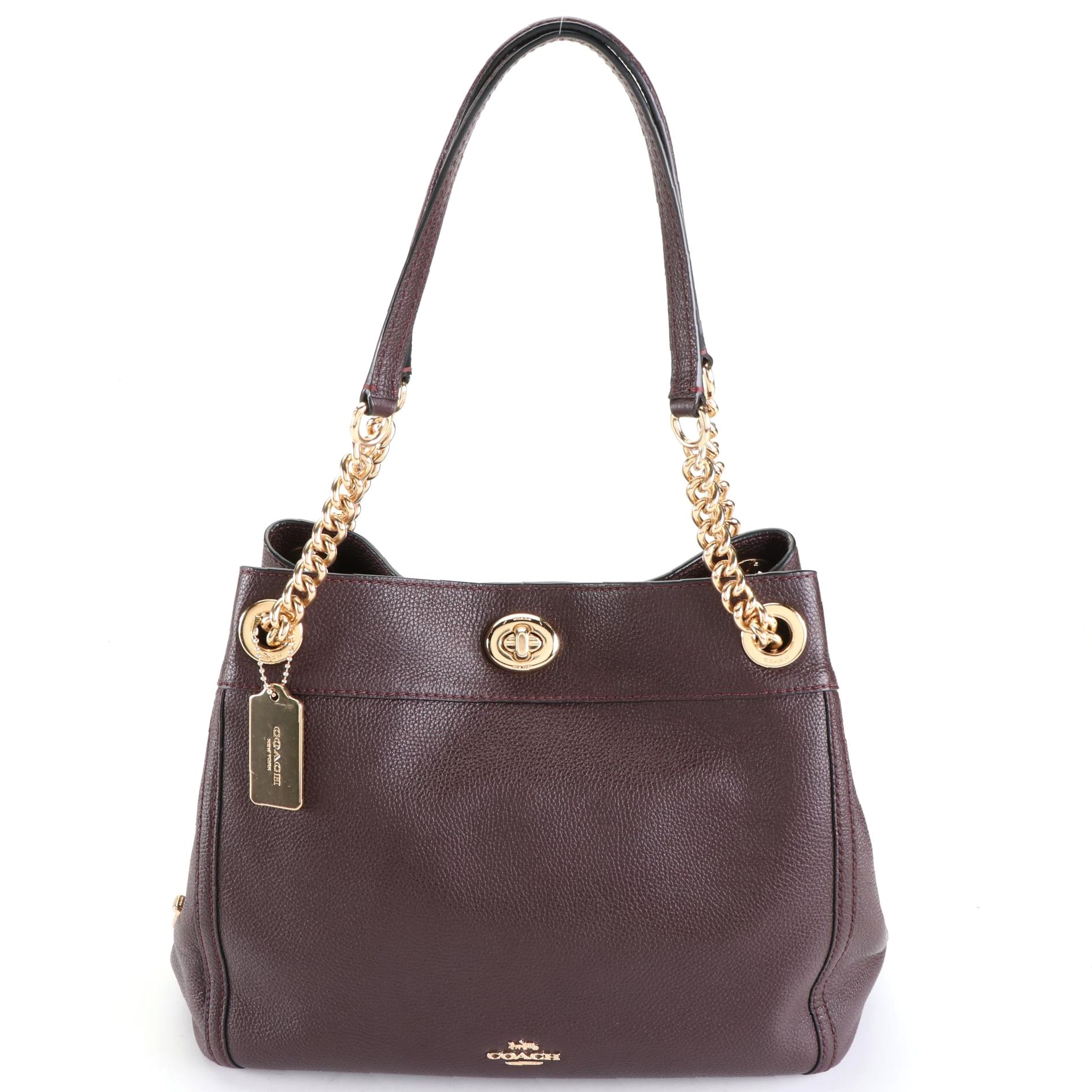 Coach Grained Leather Shoulder Bag