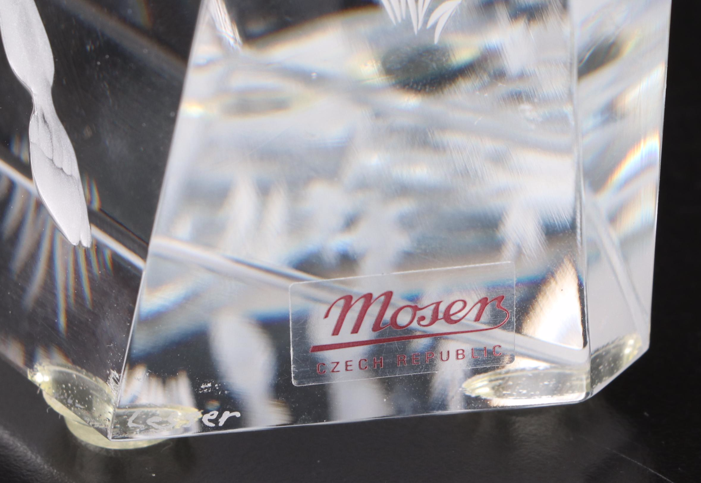 Moser Cut and Engraved Crystal Giraffe Figure, 2005